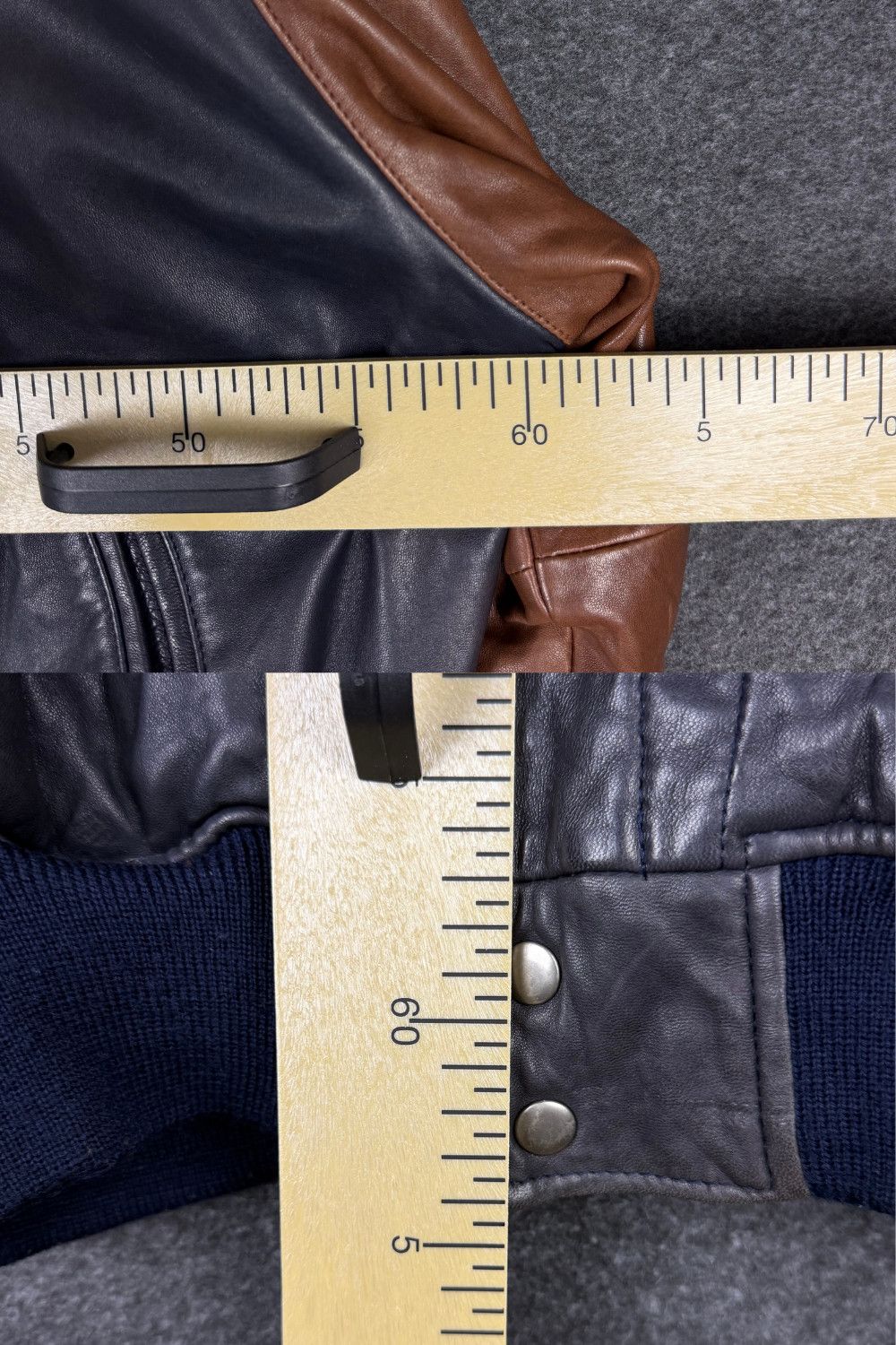 Polo Ralph Lauren PRL 90s Full-Leather Varsity (Black/Tan) Hong Kong Made Size US M / EU 48-50 / 2 - 23 Thumbnail
