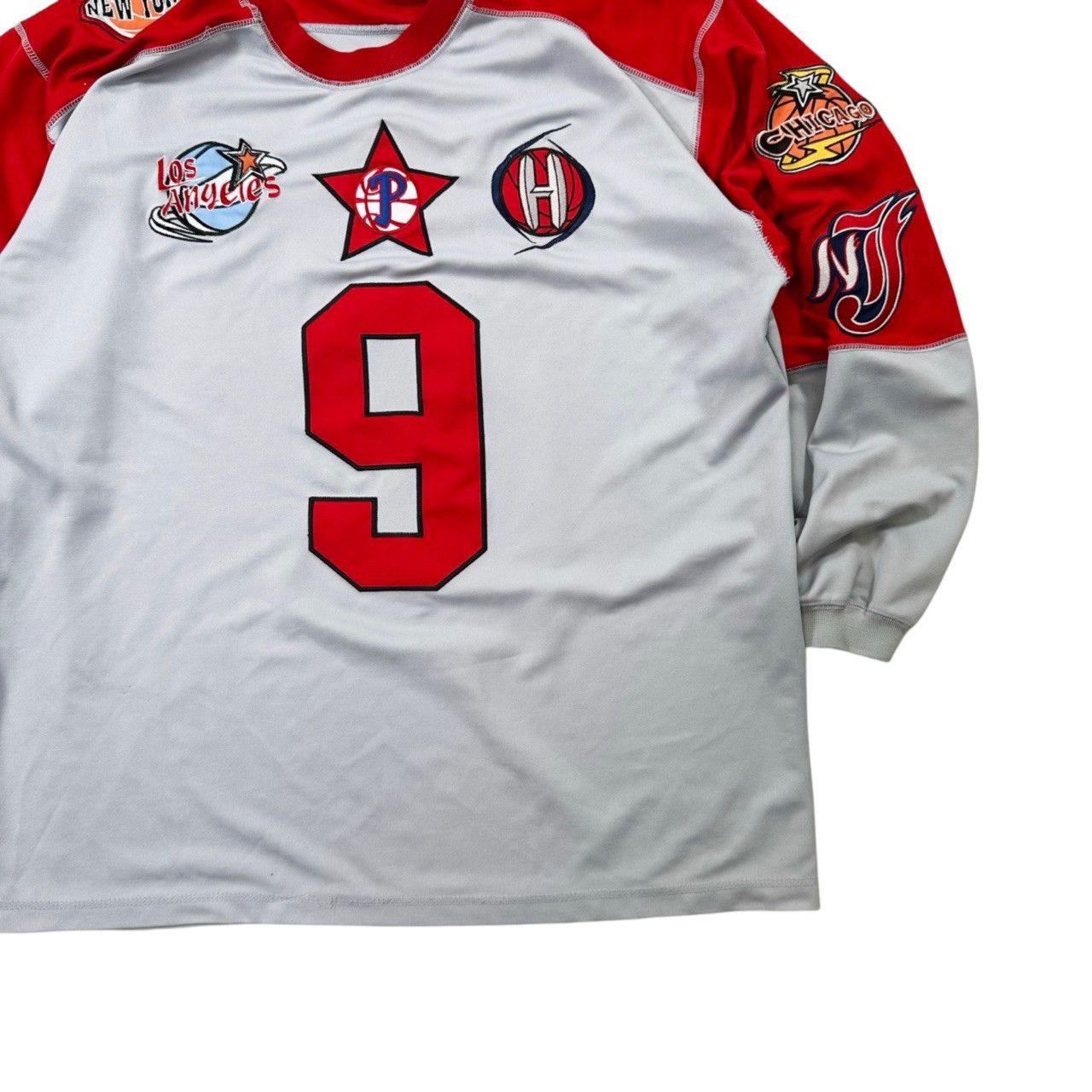 Vintage Vintage 90s Long Sleeve Basketball Patched Jersey Shirt Size US XL / EU 56 / 4 - 3 Thumbnail