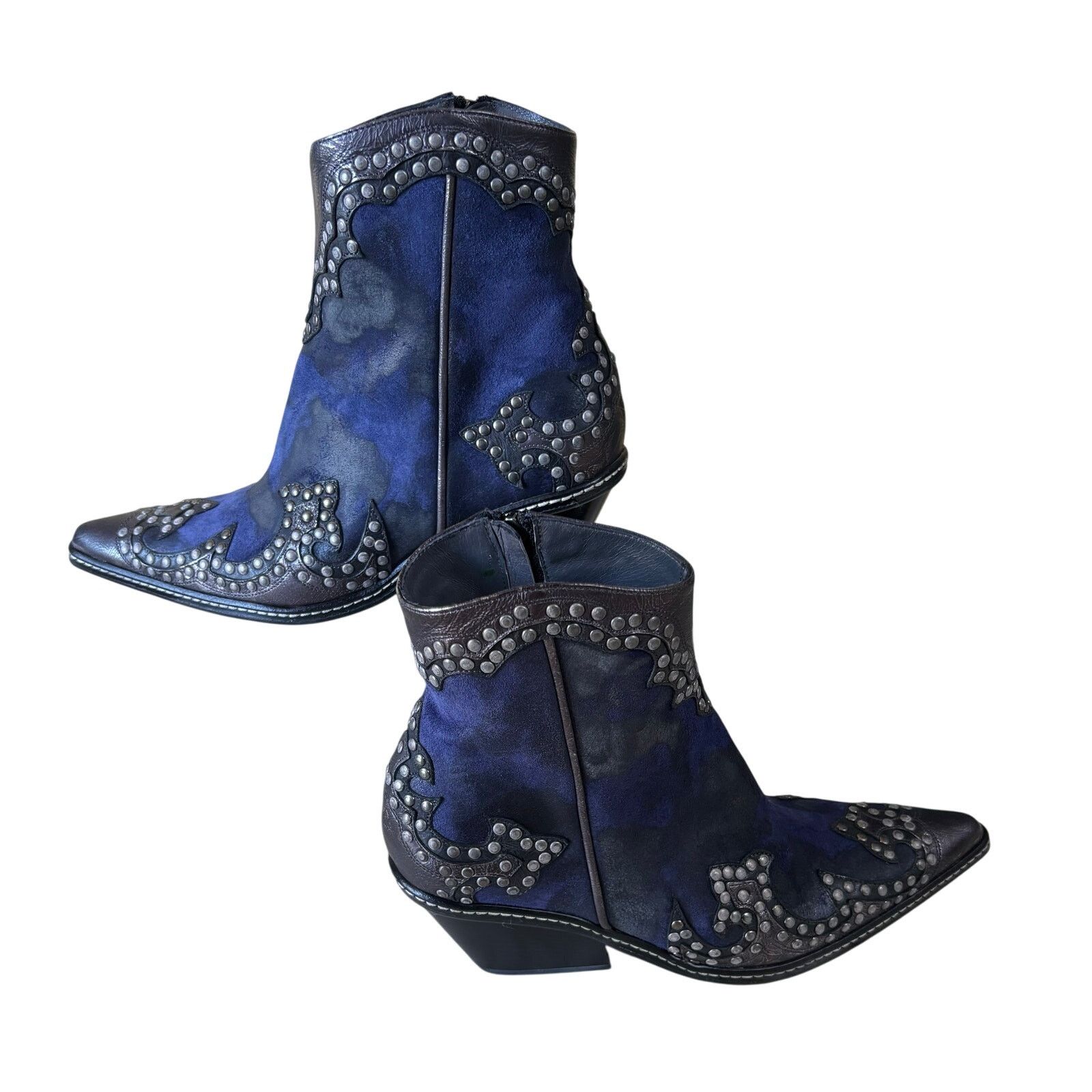 Donald Pliner Donald Pliner Western Suede Metallic Leather Boot $625 NWT Size US 6 / IT 36 - 4 Thumbnail