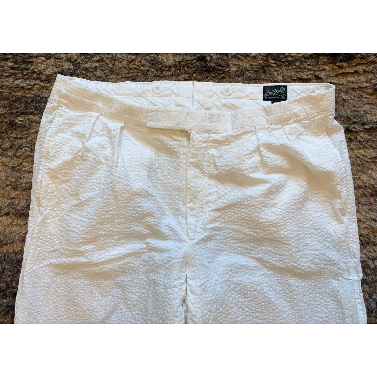 Aime Leon Dore Men’s Aime Leon Dore White Pant Pleated Cuffed size 34 x 32 Size US 34 / EU 50 - 3 Thumbnail
