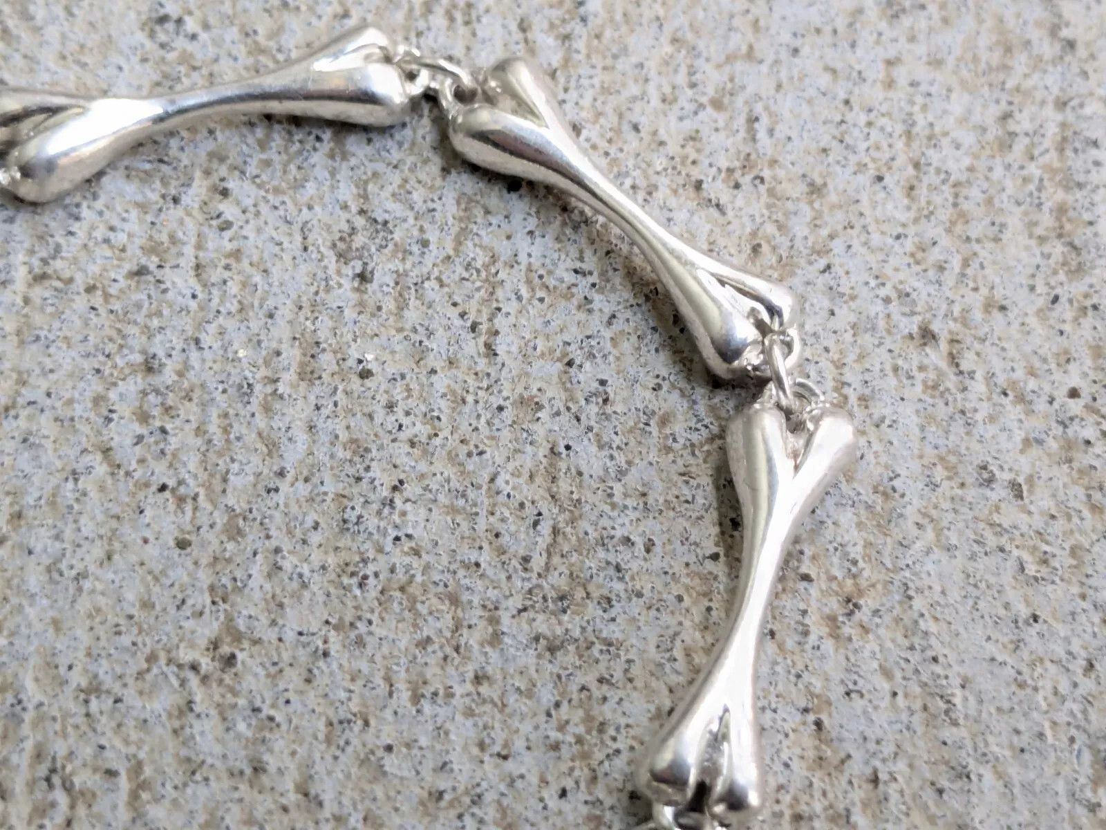 Sterling Silver Vintage Sterling Silver Bracelet Bone Skeleton 7.25" Size ONE SIZE - 7 Thumbnail