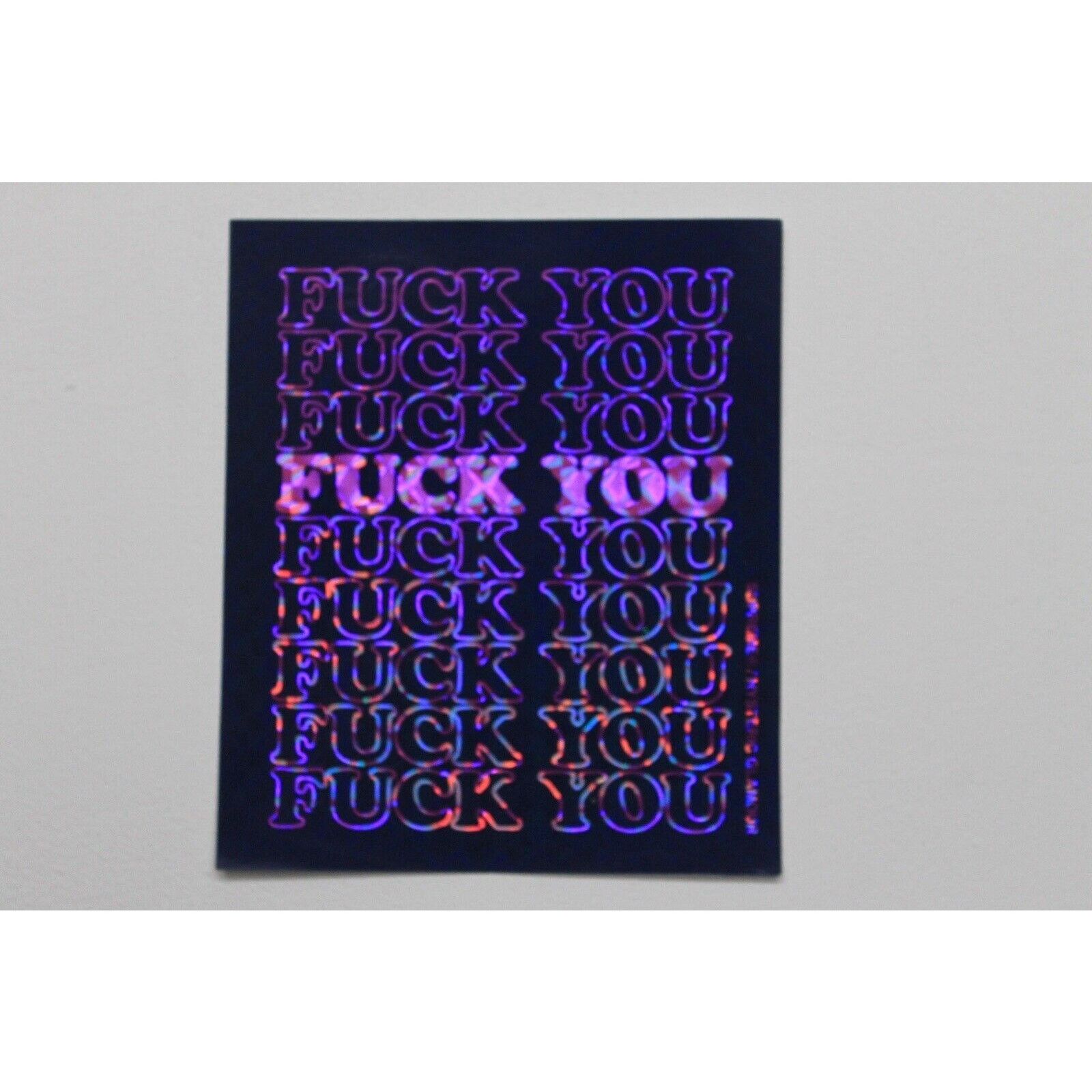 Supreme Supreme Hysteric Glamour F You Sticker Purple Holo FW17 