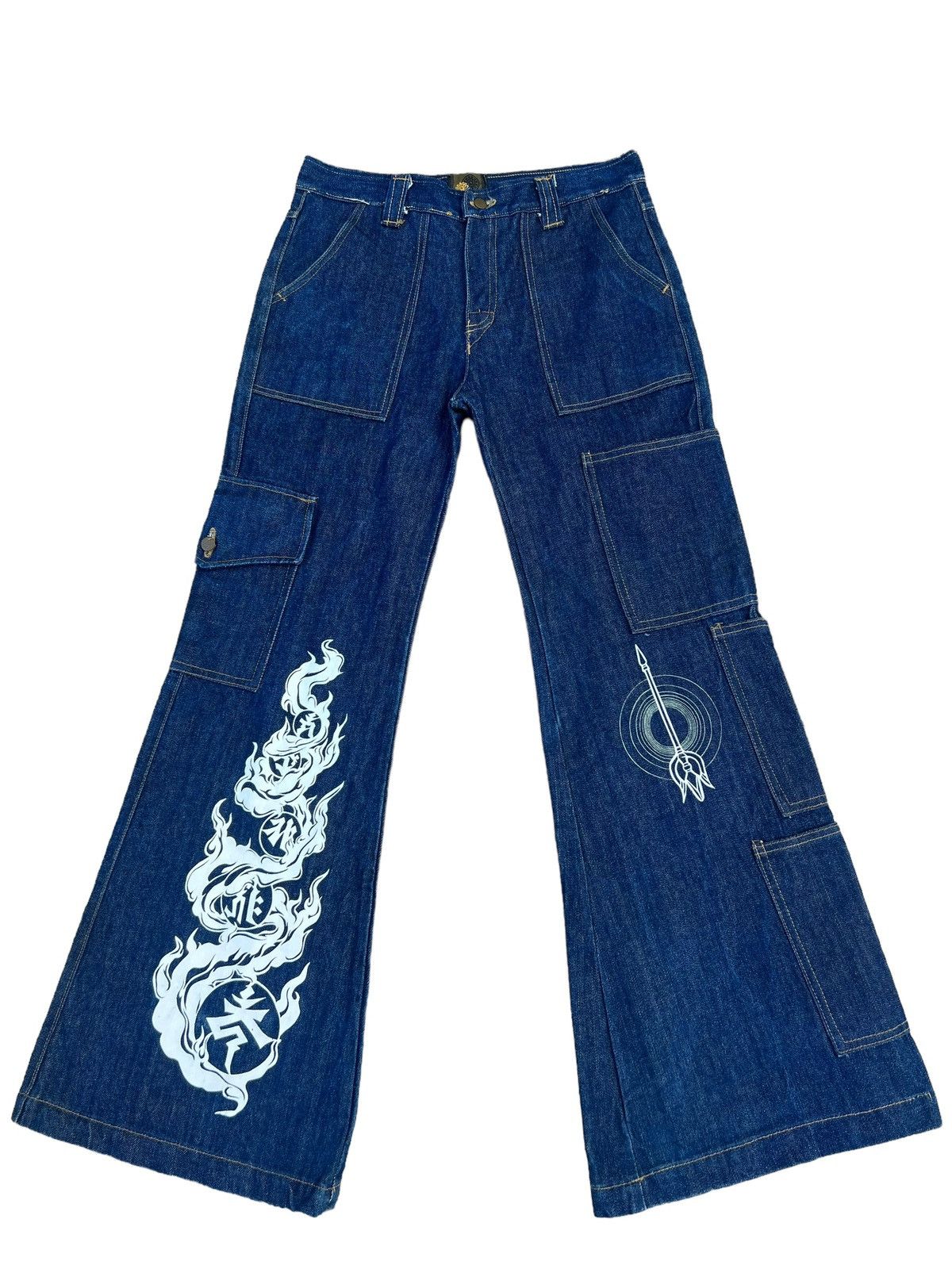 Vintage Vintage SHANIT CORE Japan Cargo Wide Leg Denim Jeans Size US 29 - 1 Thumbnail