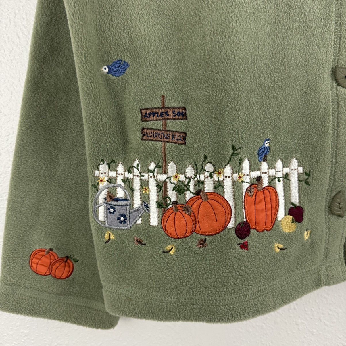 Croft & Barrow CROFT & BARROW Vintage Green Grandma Fall Fleece Cardigan Size XL / US 12-14 / IT 48-50 - 5 Thumbnail