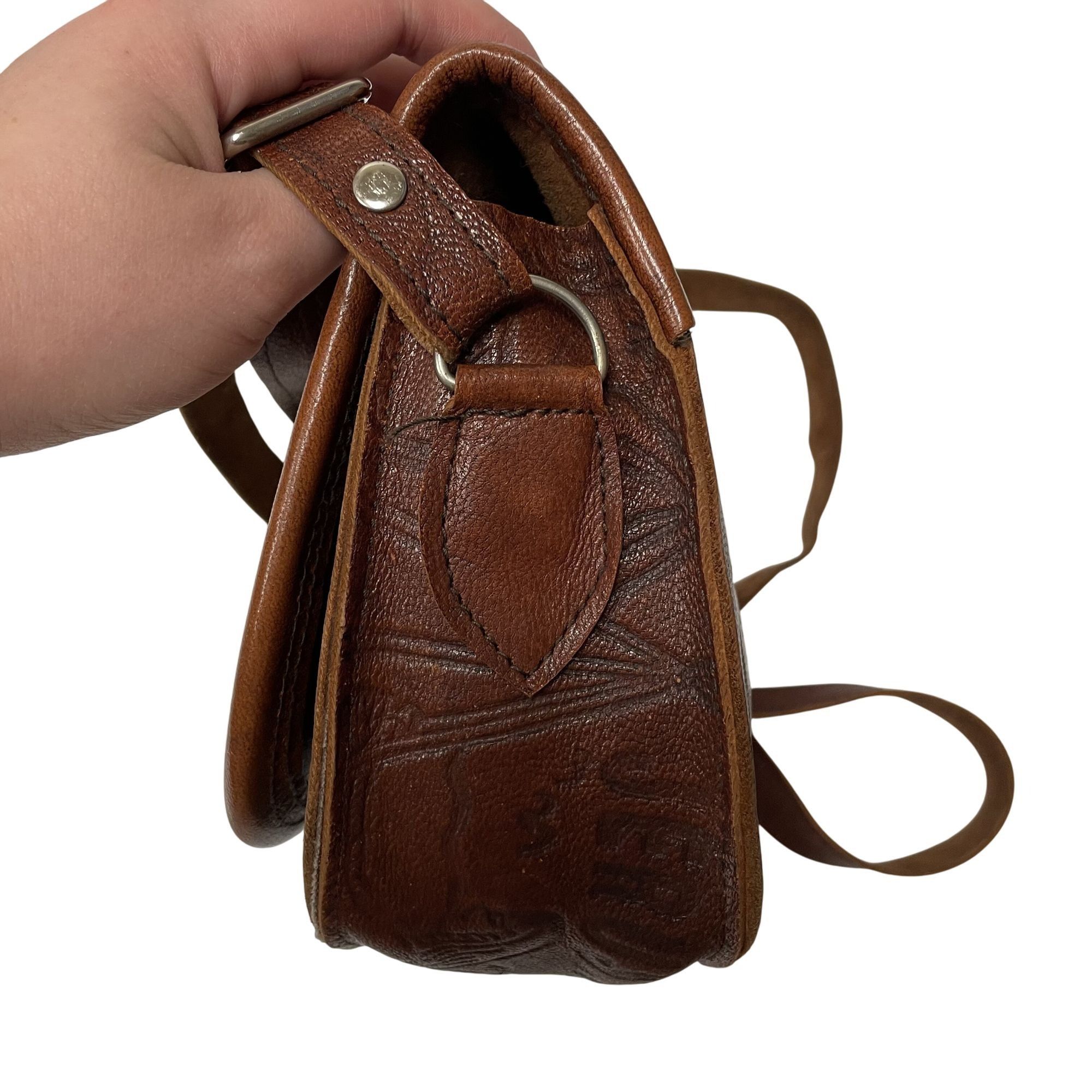 Other Vtg Israel Leather Hand Bag TOOLED City of JERUSALEM Purse Size ONE SIZE - 6 Thumbnail