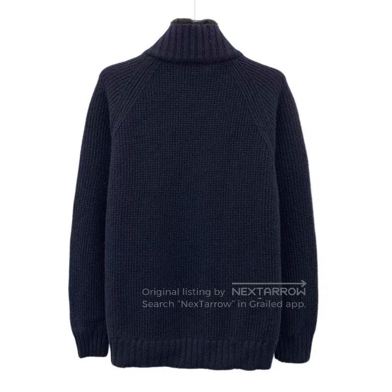 Loro Piana Loro Piana Navy Cashmere Collar Beaver Fur Zip-Up Long Sle Size US M / EU 48-50 / 2 - 2 Thumbnail