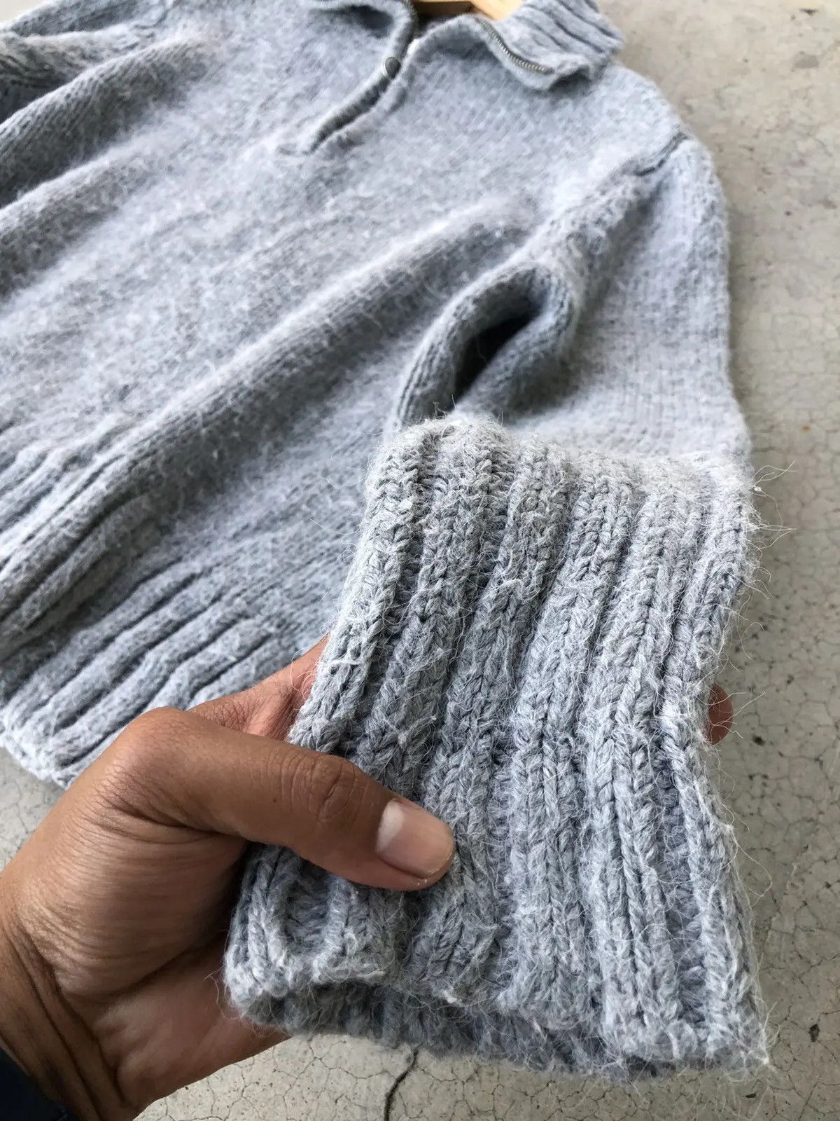 Aran Isles Knitwear × Designer ZARA Half Zip Jumper Grey Sweater Fleece Size US XL / EU 56 / 4 - 4 Thumbnail