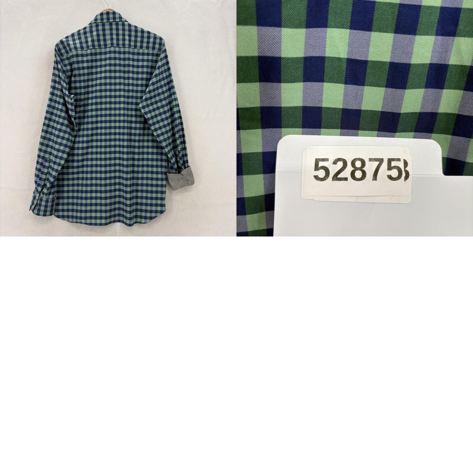 Vintage Twillory Dress Shirt Mens 15.5 34/35 Green Gingham Classic Stretch Performance Shirt Size 42R - 9 Thumbnail