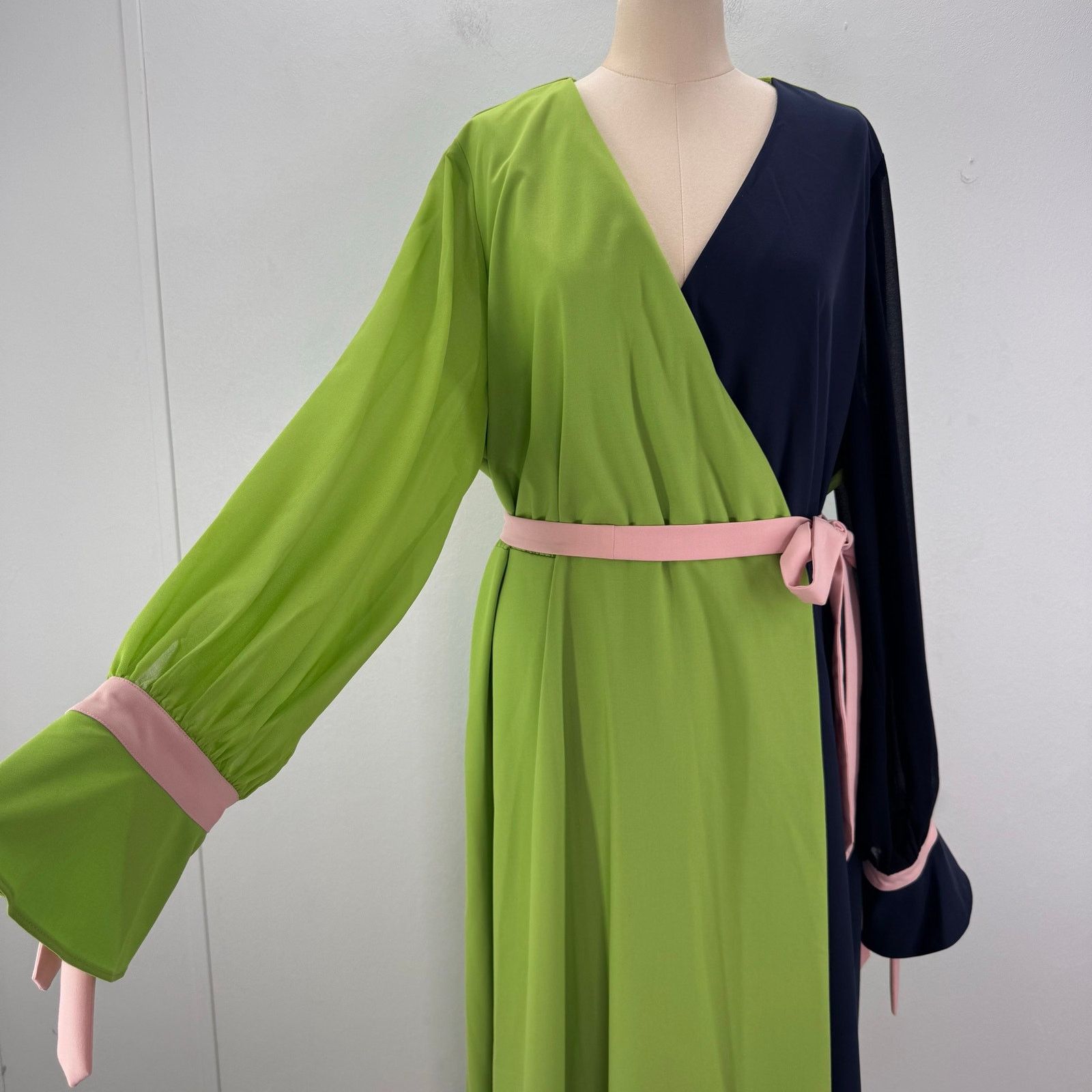 Marina Rinaldi Marina Rinaldi Mixed Media Colorblock Wrap Dress US 22 Size 3XL / US 20-22 - 3 Thumbnail