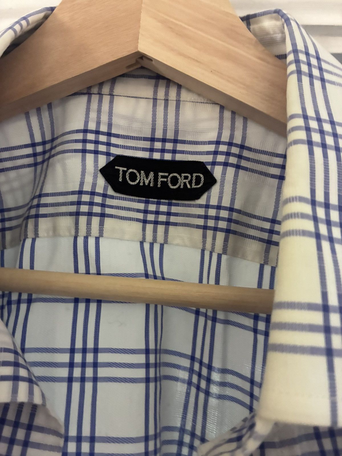 Tom Ford Tom ford blue white check cotton shirt size 39 15.5 Size US M / EU 48-50 / 2 - 2 Thumbnail