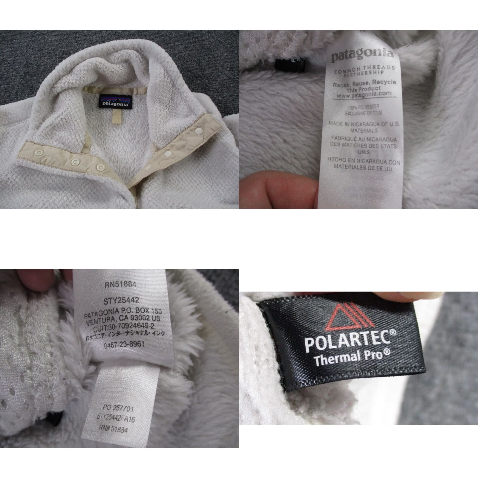 Patagonia Patagonia Jacket Womens M White Snap Fleece Solid Outdoor Casual 25442 Mens Womens Size M / US 6-8 / IT 42-44 - 8 Thumbnail