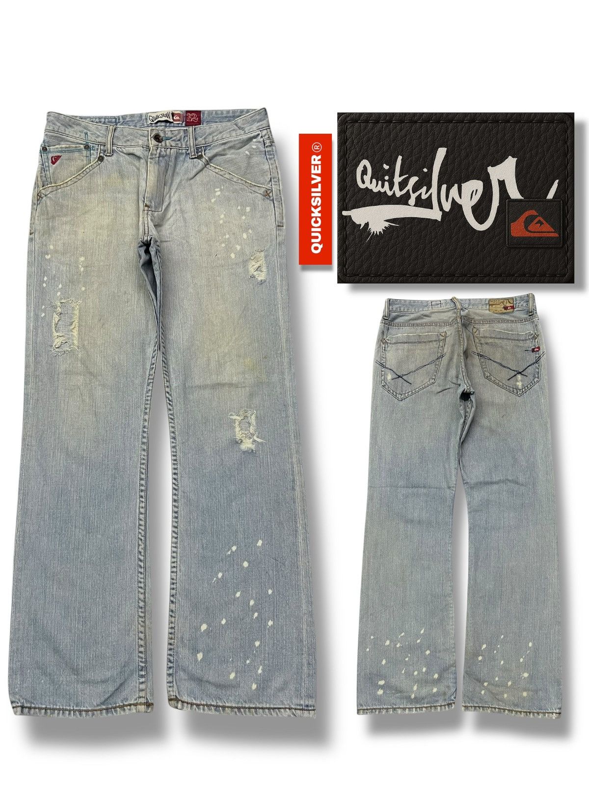 Quicksilver Vintage Quiksilver “QuikJean” Boot Fit – Distressed Size US 33 - 1 Thumbnail