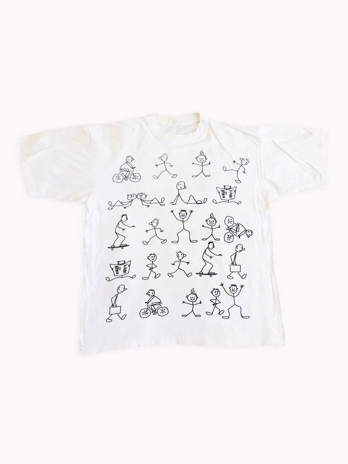 Vintage Vintage 80s 90s Single Stitch T shirt Tee Drawing Sport Size US L / EU 52-54 / 3 - 1 Thumbnail