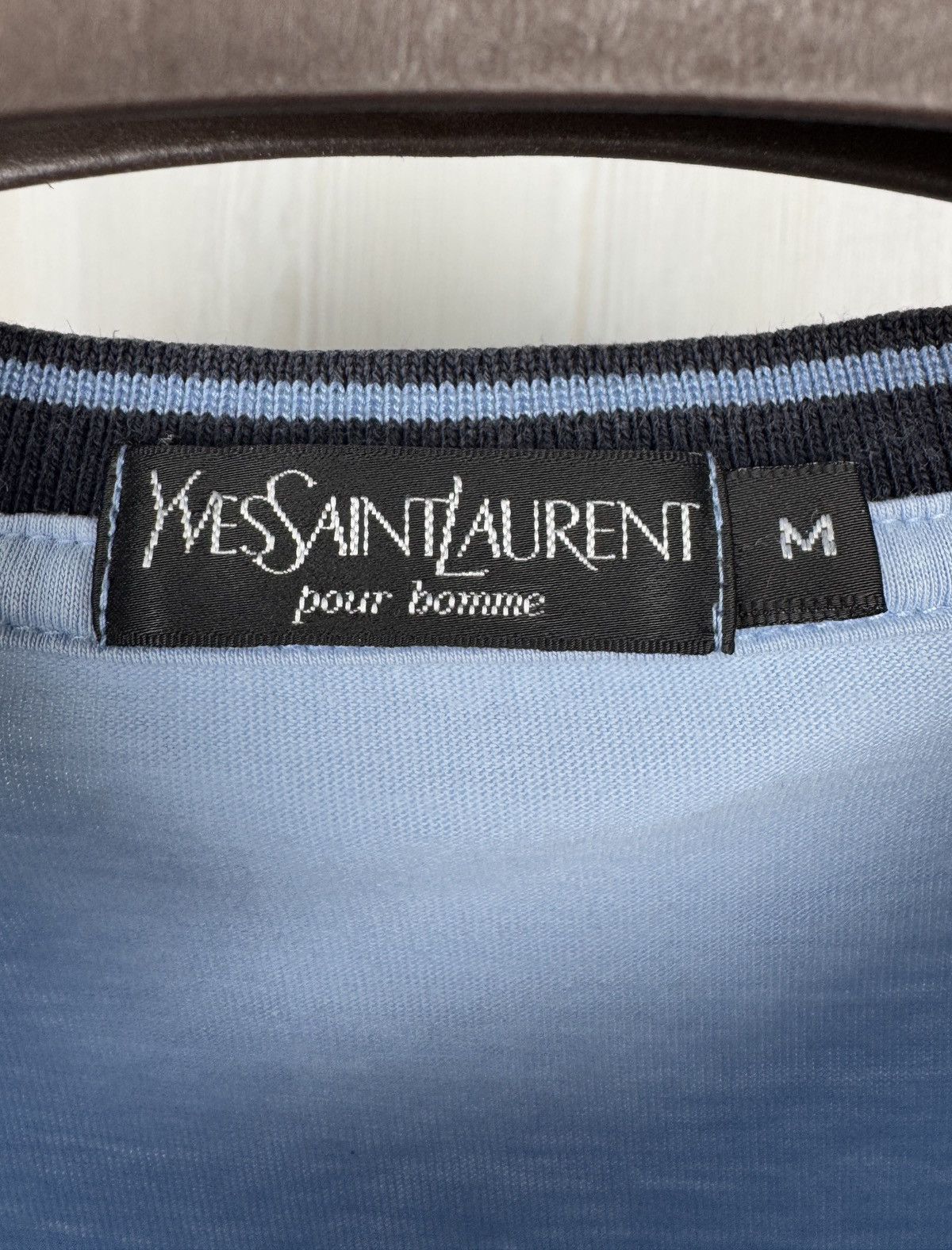 Yves Saint Laurent Yves Saint Laurent Pour Homme V-Neck Light blue tee shirt Size US M / EU 48-50 / 2 - 8 Thumbnail