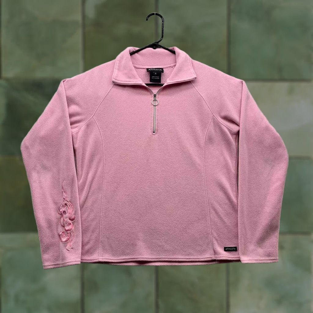 Athleta Athleta Fleece Jacket Womens Small S Pink Black 1/4 Zip Outdoor Athleisure Size S / US 4 / IT 40 - 1 Thumbnail