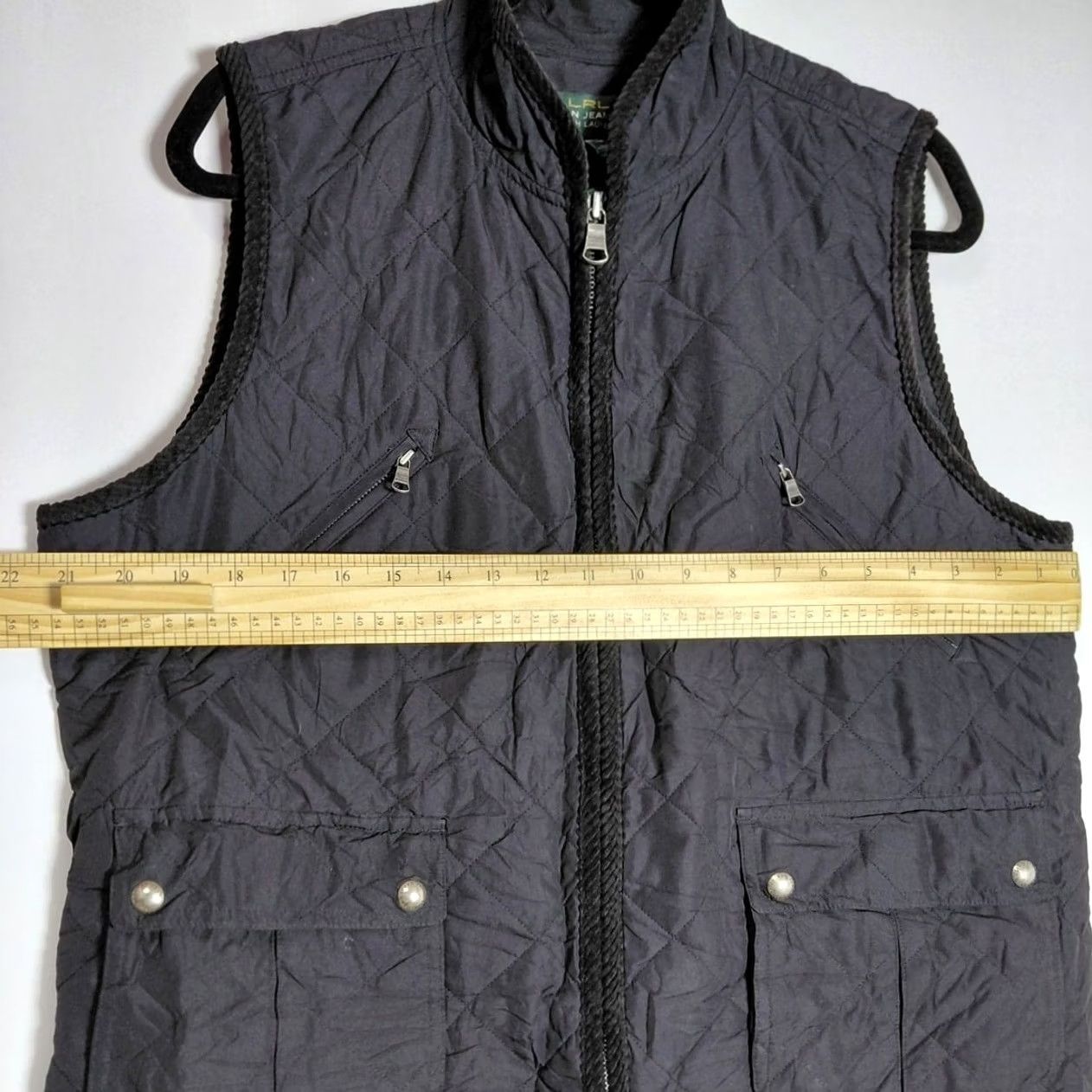 Ralph Lauren Ralph Lauren Jeans Co. Quilted Vest Black Solid Sleeveless Men's XL Zip Pockets Lined Lightweight Casual Travel | Mens Size 40" / US 18 - 6 Thumbnail