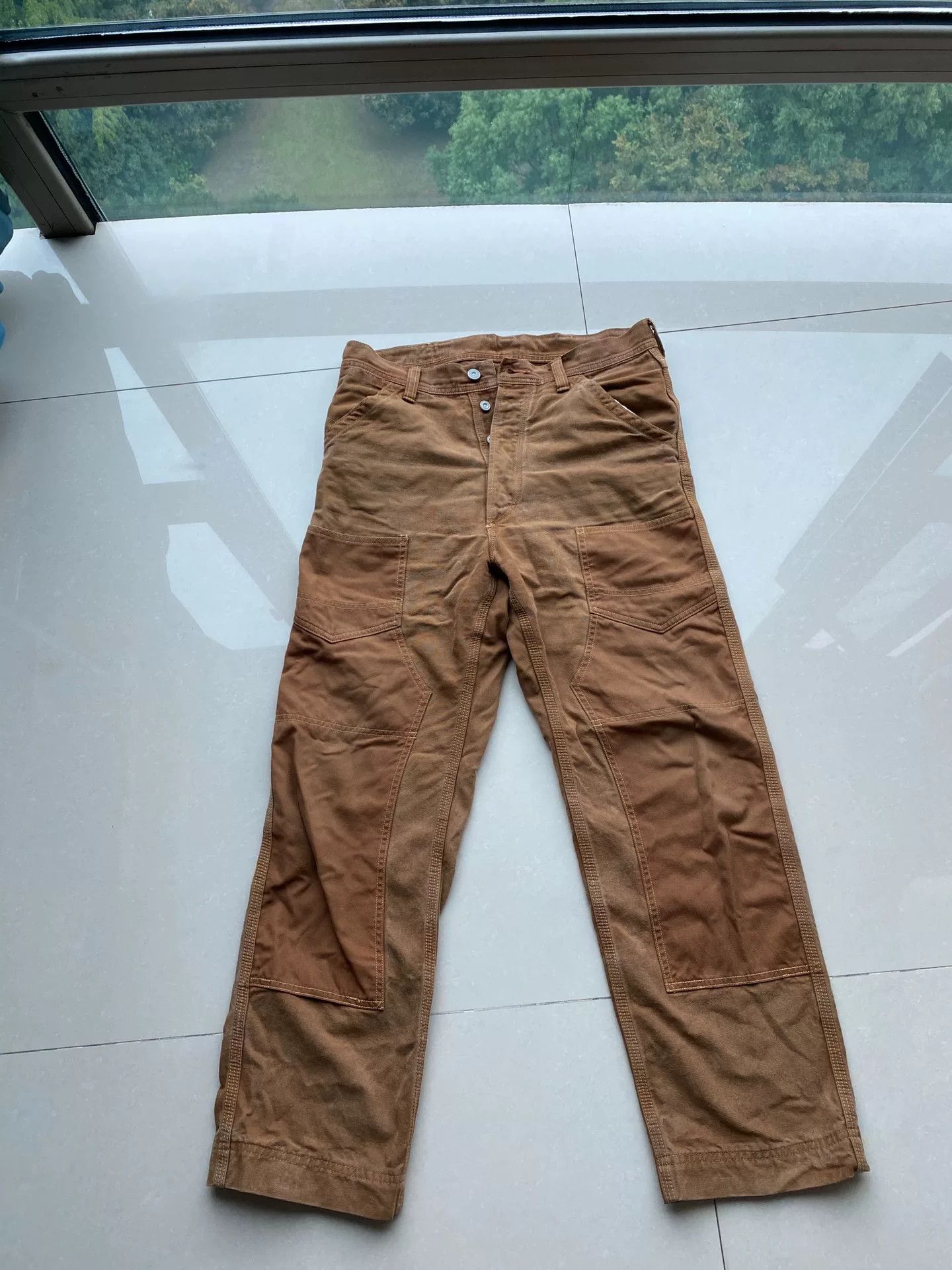 Freewheelers brown patched work pants derrickman Size US 30 / EU 46 - 1 Thumbnail