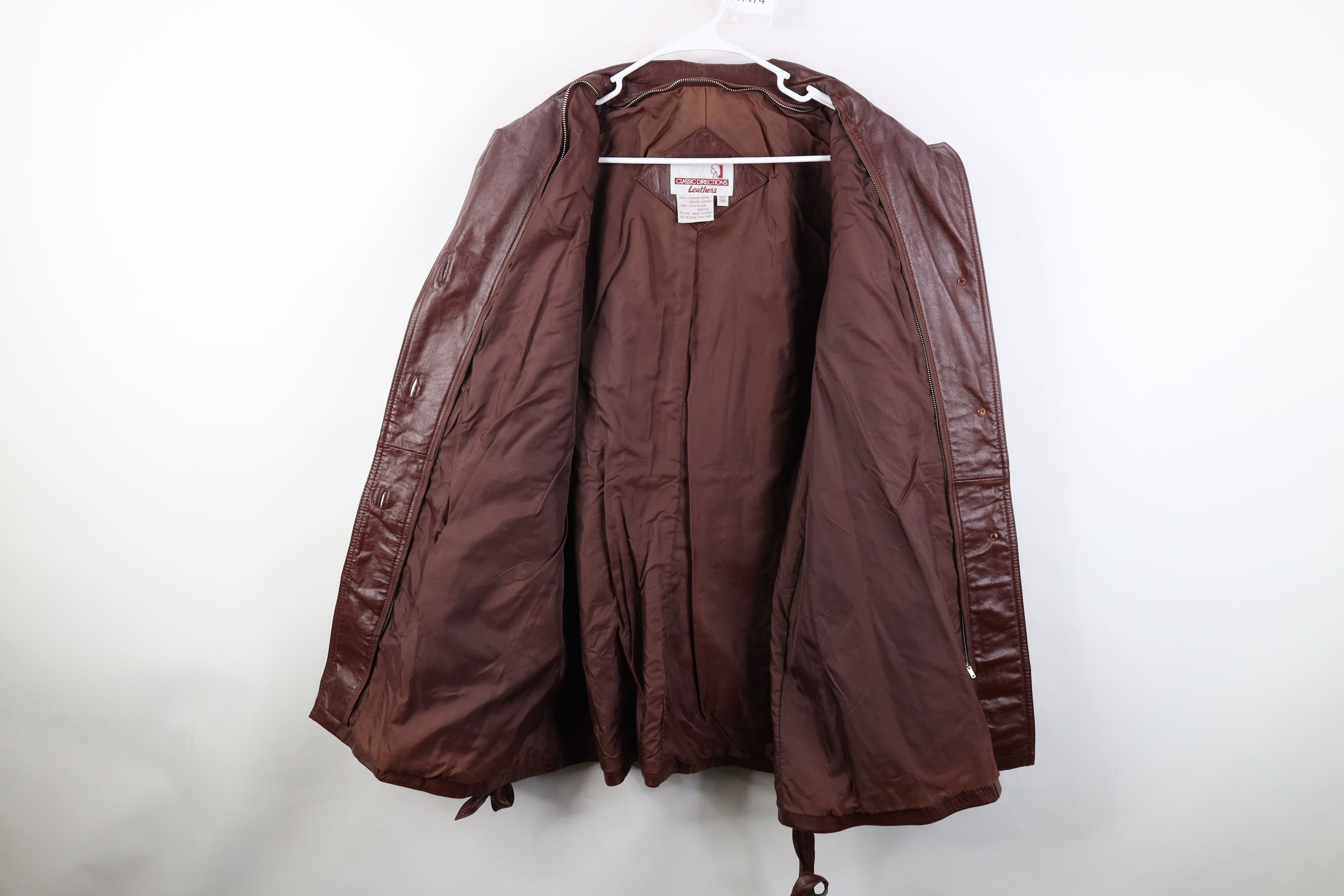Vintage Vintage 70s Streetwear Belted Cow Leather Trench Coat Size 3XL / US 20-22 - 10 Thumbnail