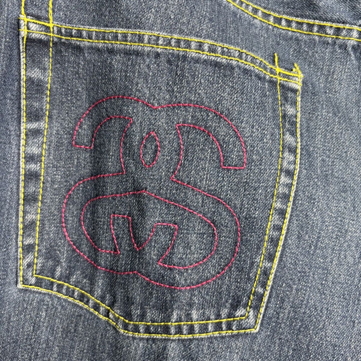 Stussy × Vintage Vintage Stussy Rough Rugged Denim Skull Logo Jeans Pants Size US 34 / EU 50 - 4 Thumbnail