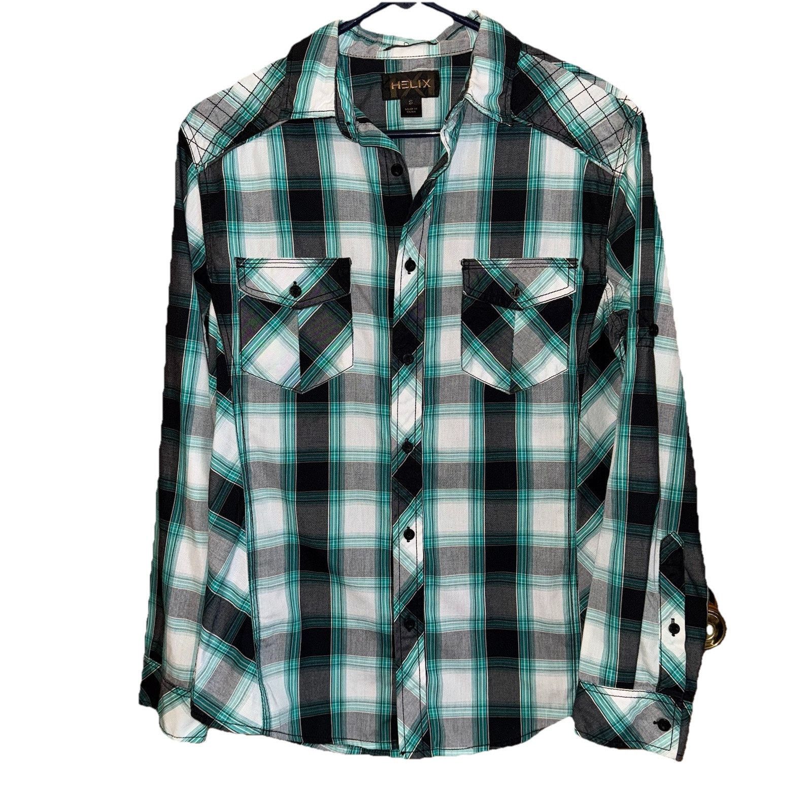 Helix Helix Athletic Fit Men’s Plaid Button Down Shirt Size Small Size US S / EU 44-46 / 1 - 1 Thumbnail
