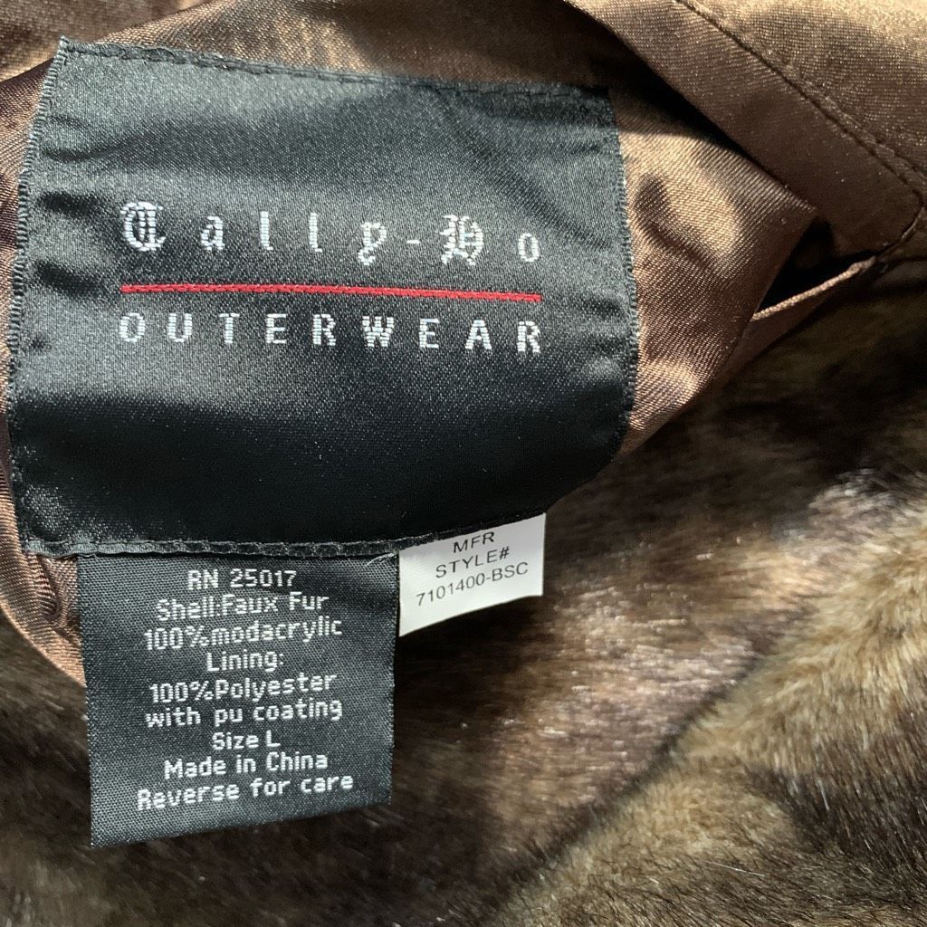 Vintage Vintage Tally-Ho Reversible Faux Fur Button Front Coat Brown Size L / US 10 / IT 46 - 14 Thumbnail