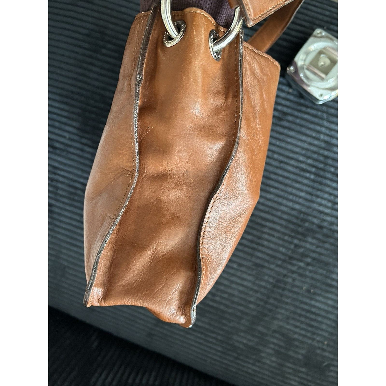 & Other Stories Tosca Blu Italian Brown Leather Hobo Bag with Silver-Toned Size ONE SIZE - 11 Thumbnail