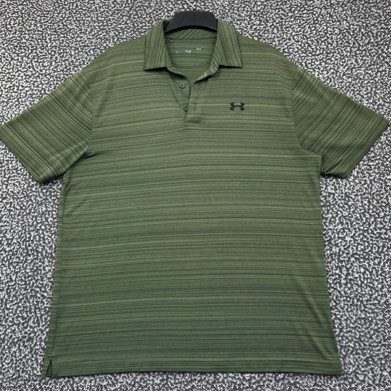 Under Armour Under Armour Golf Polo Shirt Men Green Striped Collared L Size US L / EU 52-54 / 3 - 1 Thumbnail