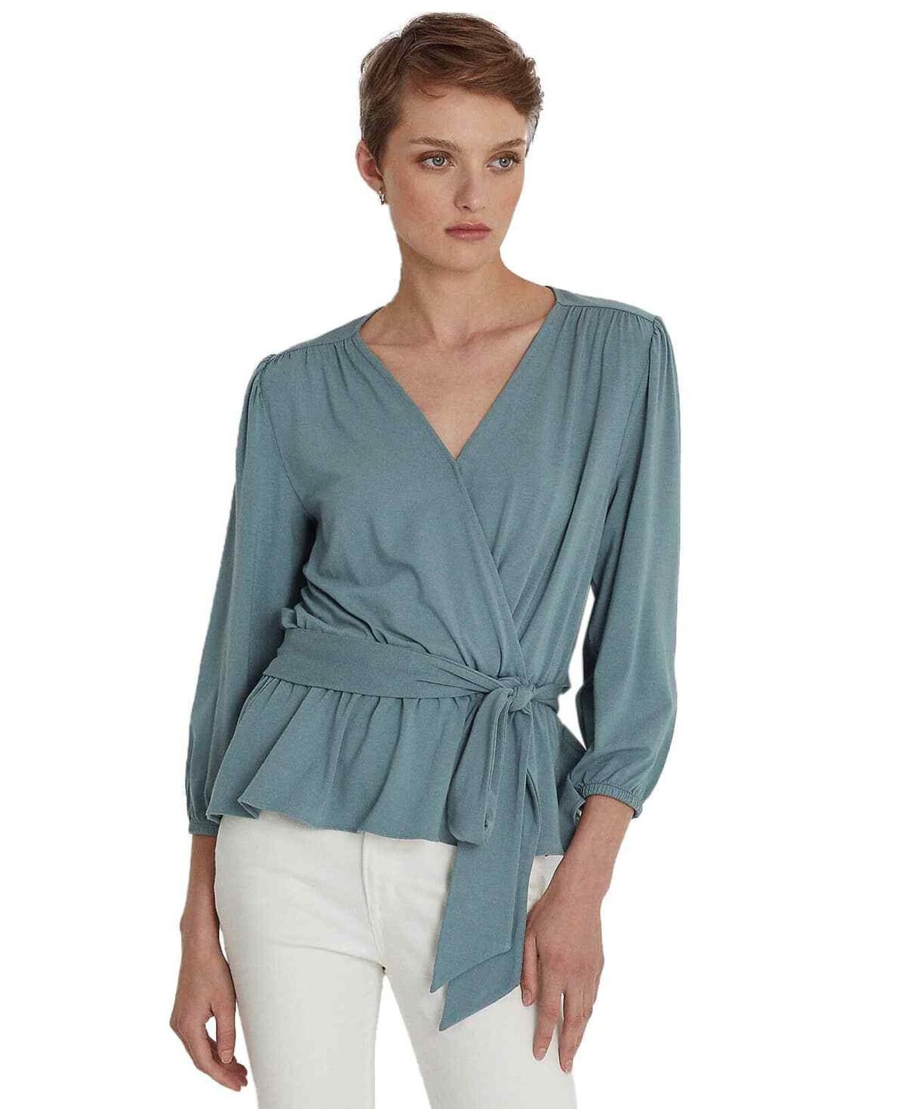Lauren Ralph Lauren Lauren Ralph Lauren Highland Sea Jersey Peplum Blouse M Size M / US 6-8 / IT 42-44 - 1 Thumbnail