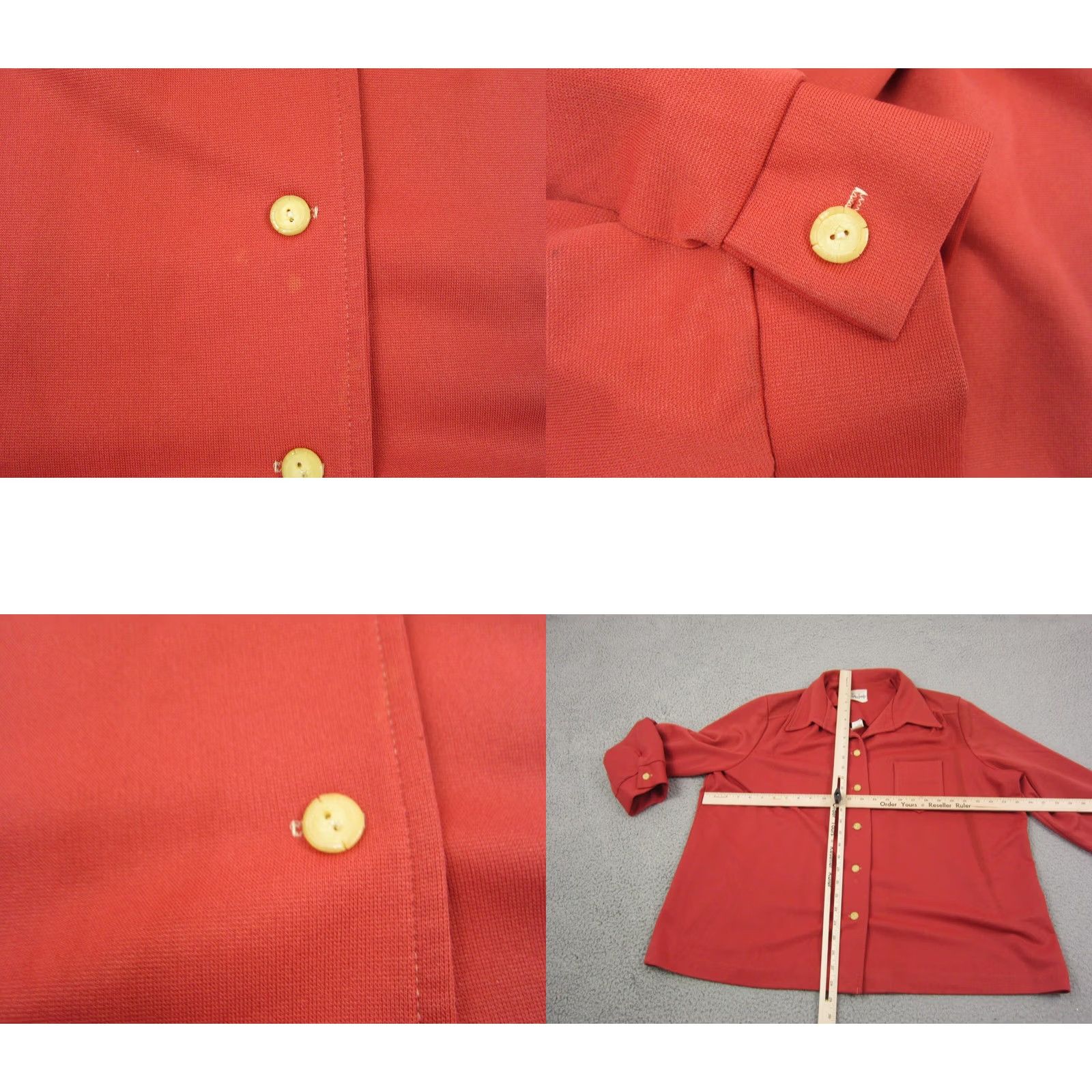 Etro VINTAGE Lady Jennifer Shirt Womens 26.5 Red Leisure Retro 60s 70s USA Size 4XL / US 24-26 - 8 Thumbnail