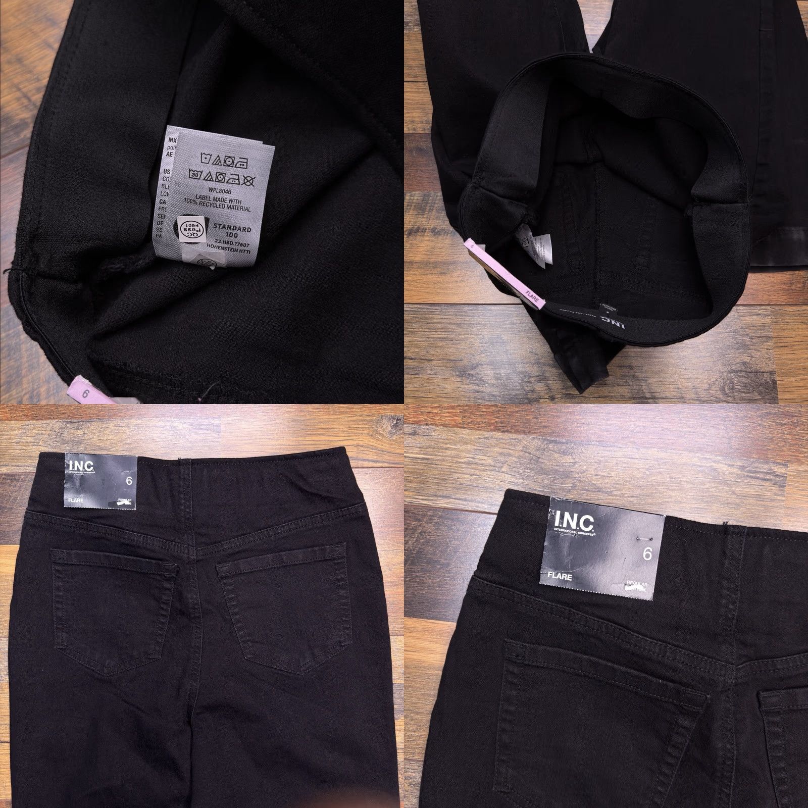 Vintage INC Flare Jeans Womens 6 Black High Rise Stretch Pull On New Size 28" / US 6 / IT 42 - 8 Thumbnail