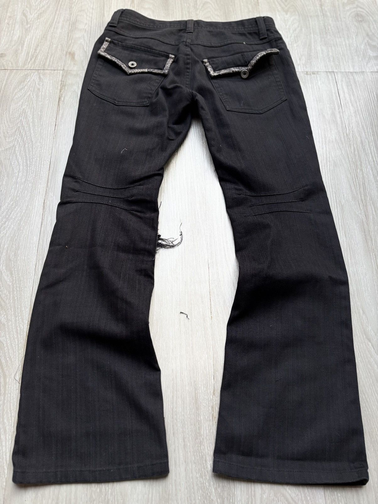 Japanese Brand TAKA Q distressed flare jeans Size US 28 / EU 44 - 6 Thumbnail