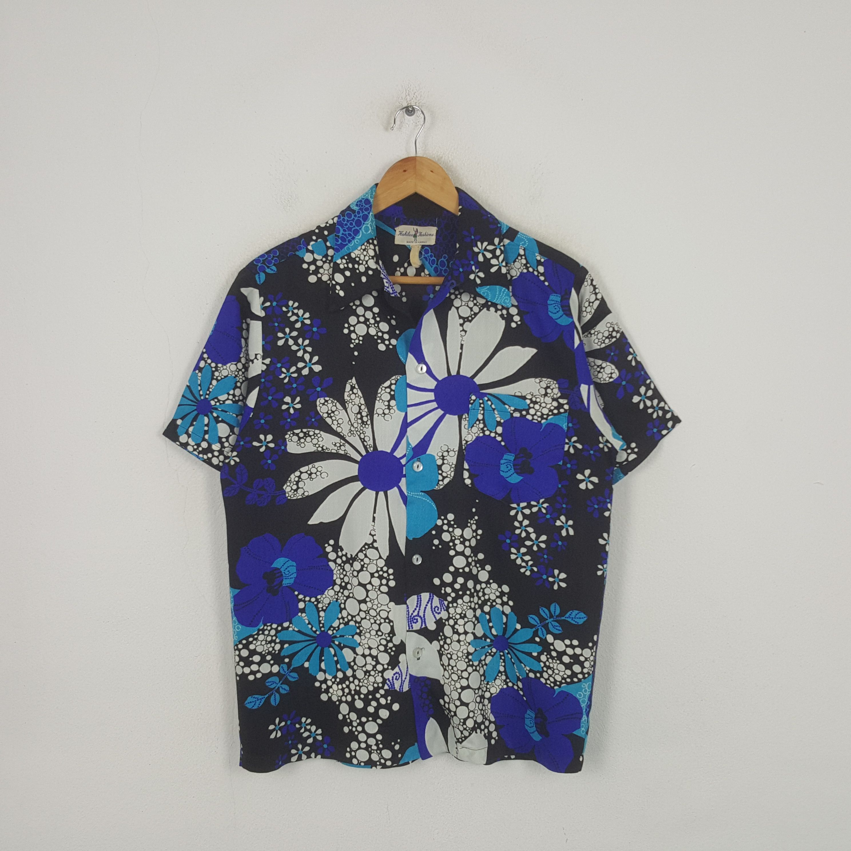 Vintage Hawaii Flower Surf Style Shirt Button Up RR28