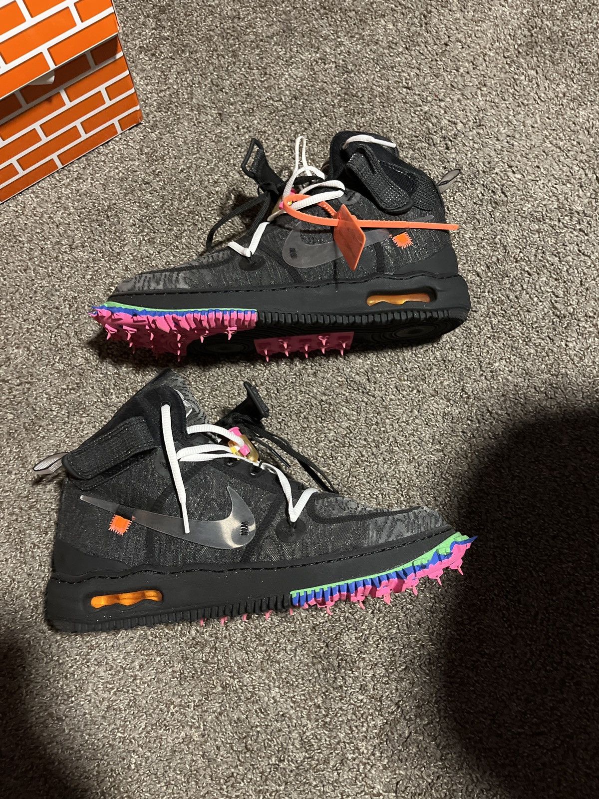 image of Nike x Off White Offwhite Af1 Mids Shoes in Black, Men's (Size 12)