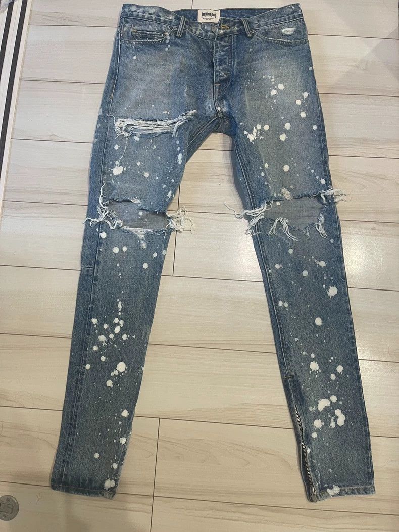 Fear of God Fear of God Splashed blue jeans Size US 32 / EU 48 - 1 Thumbnail