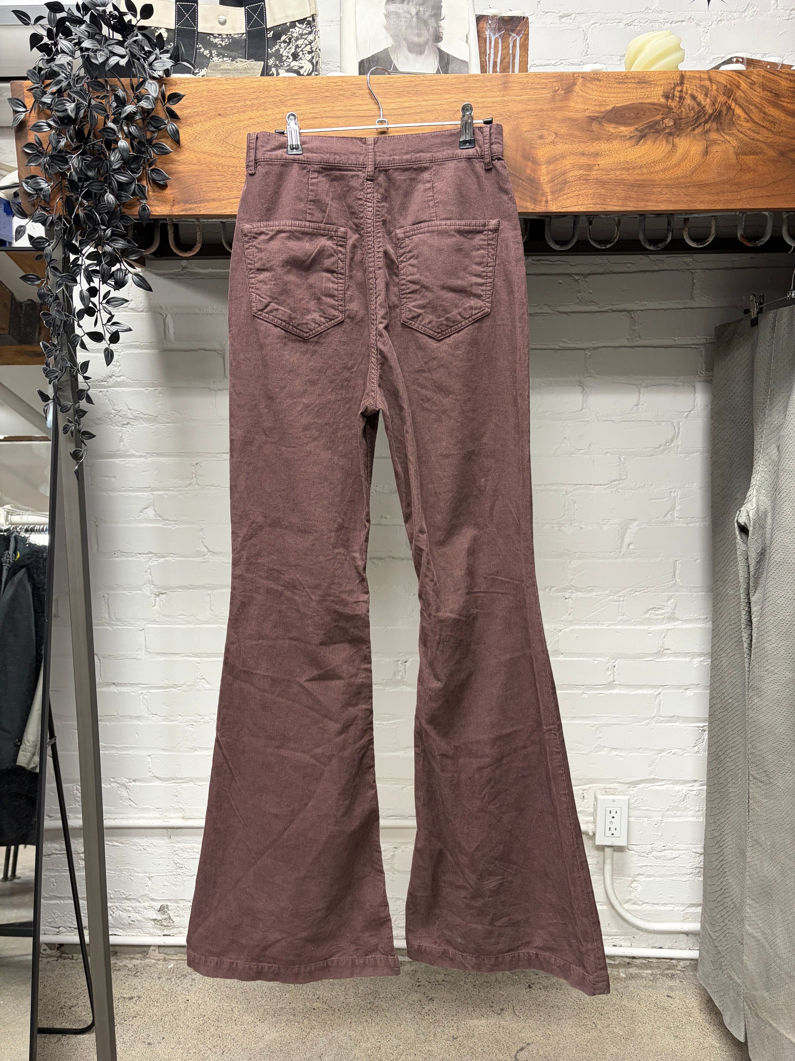 Rick Owens Rick Owens ‘Bolans’ Mauve Corduroy Flared Leg Pants Size US 28 / EU 44 - 3 Thumbnail