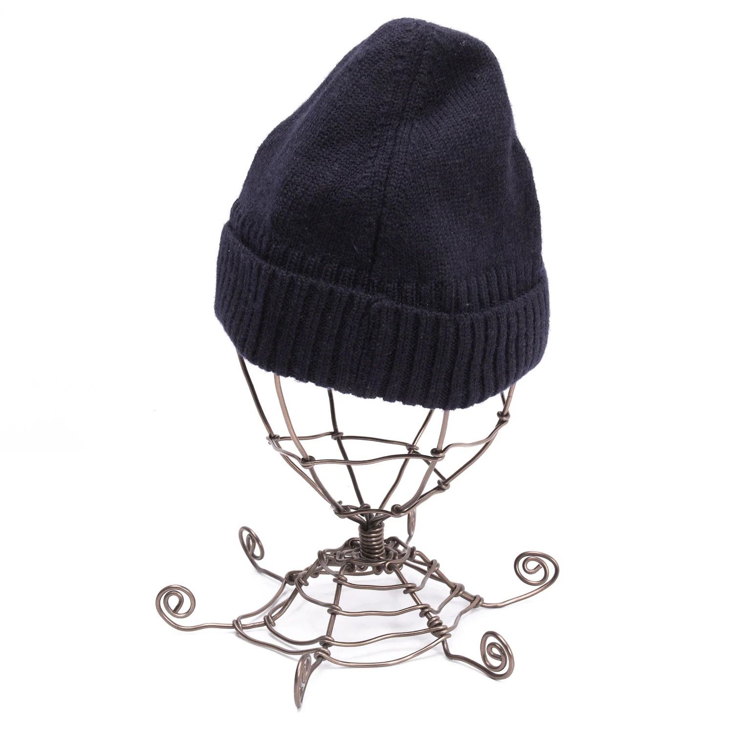 Dries Van Noten Wool Ribbed Knit Cap in Navy Blue Size ONE SIZE - 2 Thumbnail