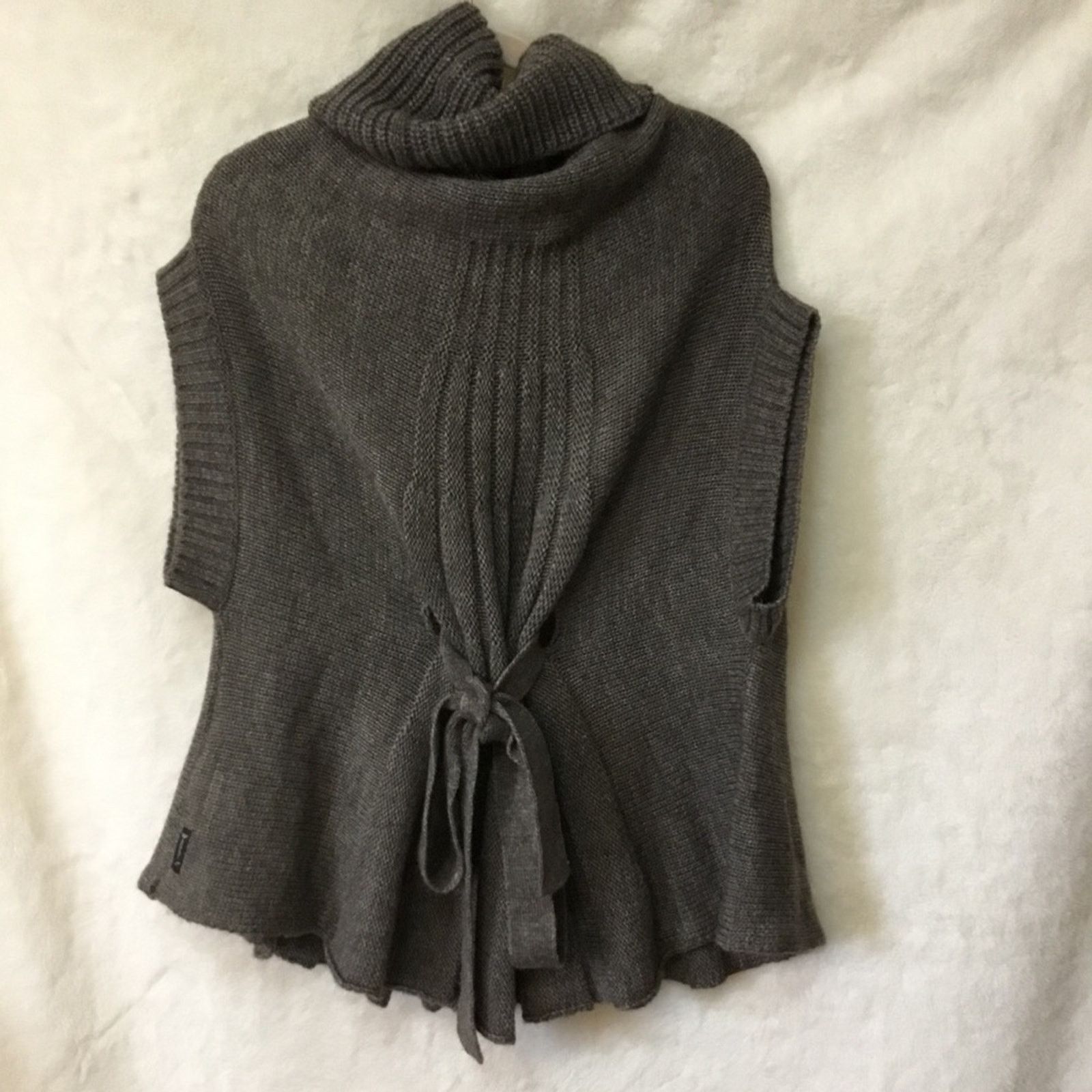 Armani Armani Jeans Gray Tie-Back Cowl Neck Sweater Size M / US 6-8 / IT 42-44 - 5 Thumbnail