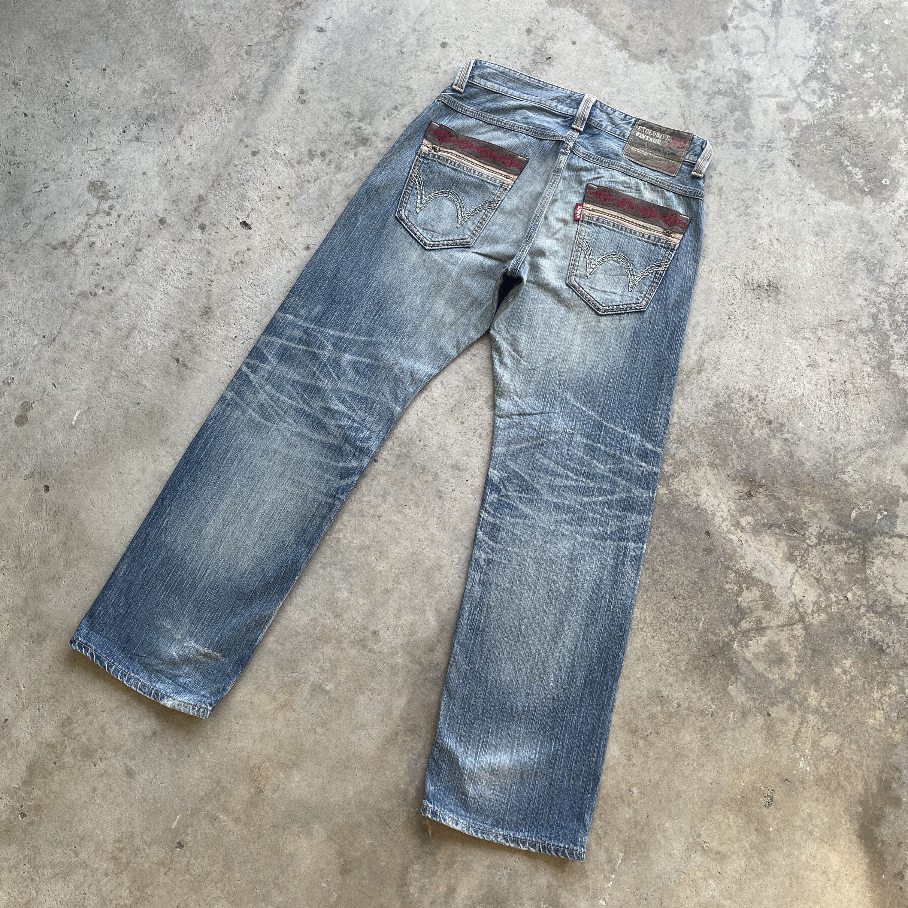Edwin W35 Vintage Edwin Denim Distressed Faded Rusty Jeans Pants Size US 35 - 2 Thumbnail