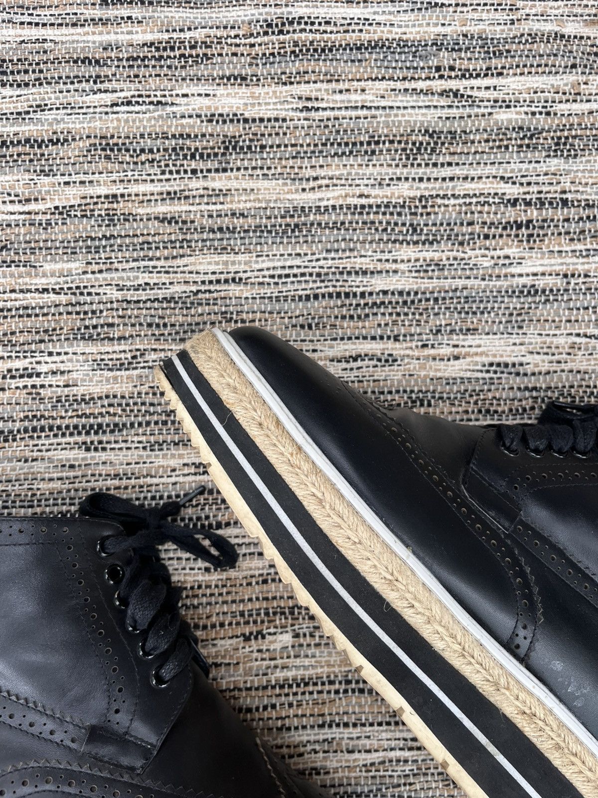 Prada Rare Prada Brogue Platform Sneakers Black Leather Luxury Y2K Size US 8 / IT 38 - 5 Thumbnail