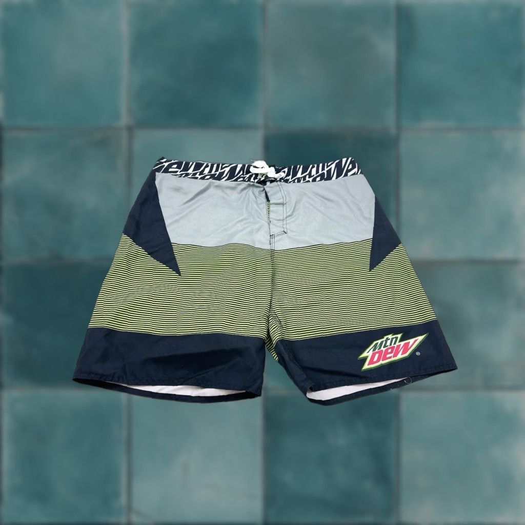 Logo 7 Mountain Dew Board Shorts Men 38 Multicolor Logo Drawstring Swim Bottom Mens Size US 38 / EU 54 - 1 Thumbnail