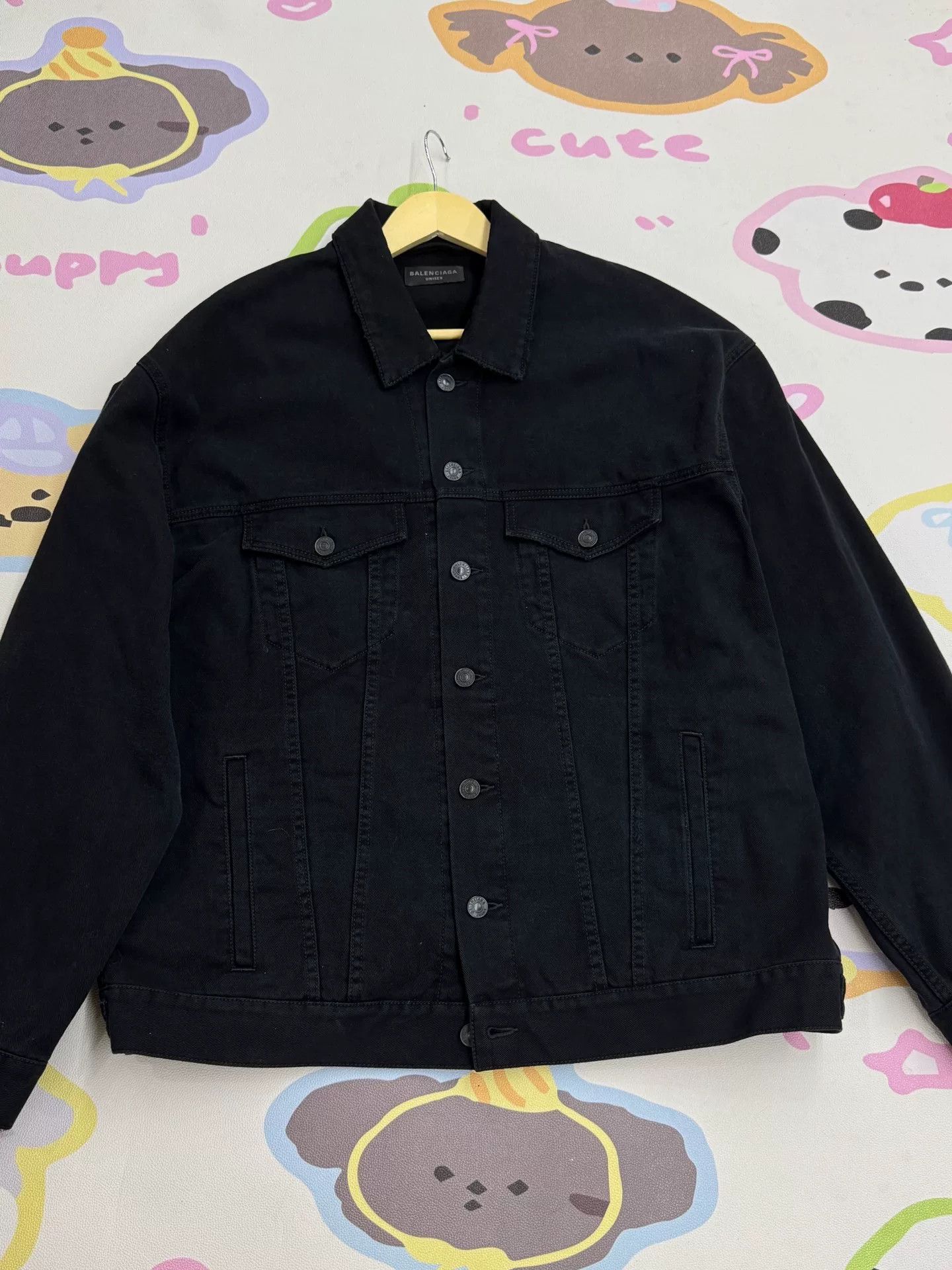 Balenciaga Balenciaga Logo Collar Denim Jacket Size US XS / EU 42 / 0 - 1 Thumbnail