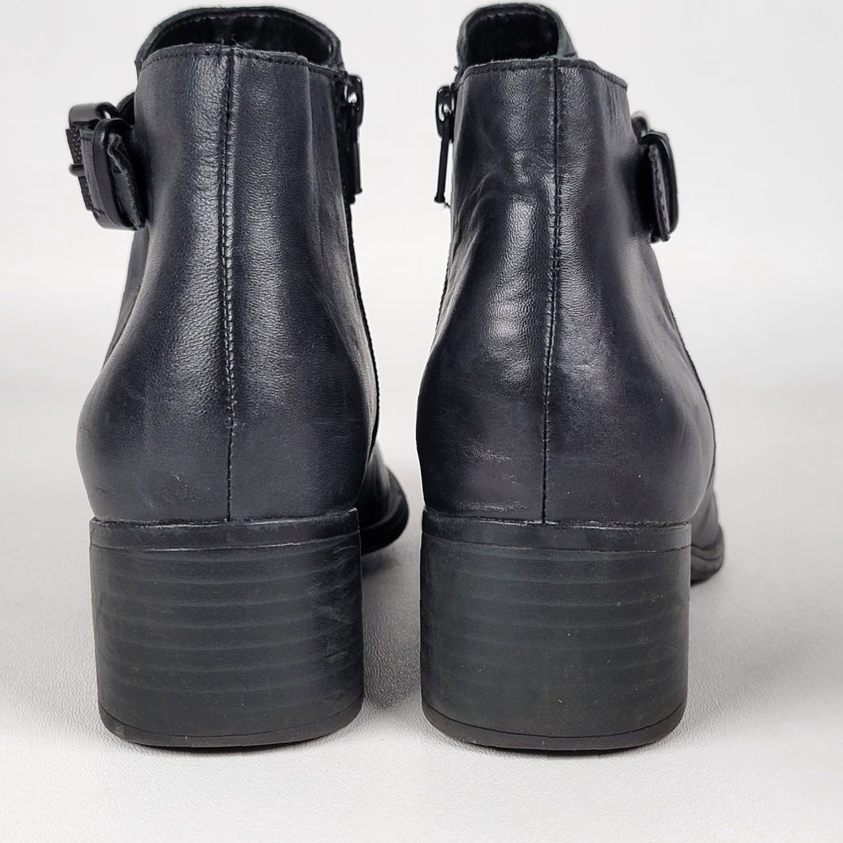 Naturalizer Naturalizer Drewe Black Leather Ankle Boots Z2174 7.5 M Women Bootie Leather Upper Insole Leather Outsole Mid Heel Block Vintage No Size US 8 / IT 38 - 7 Thumbnail