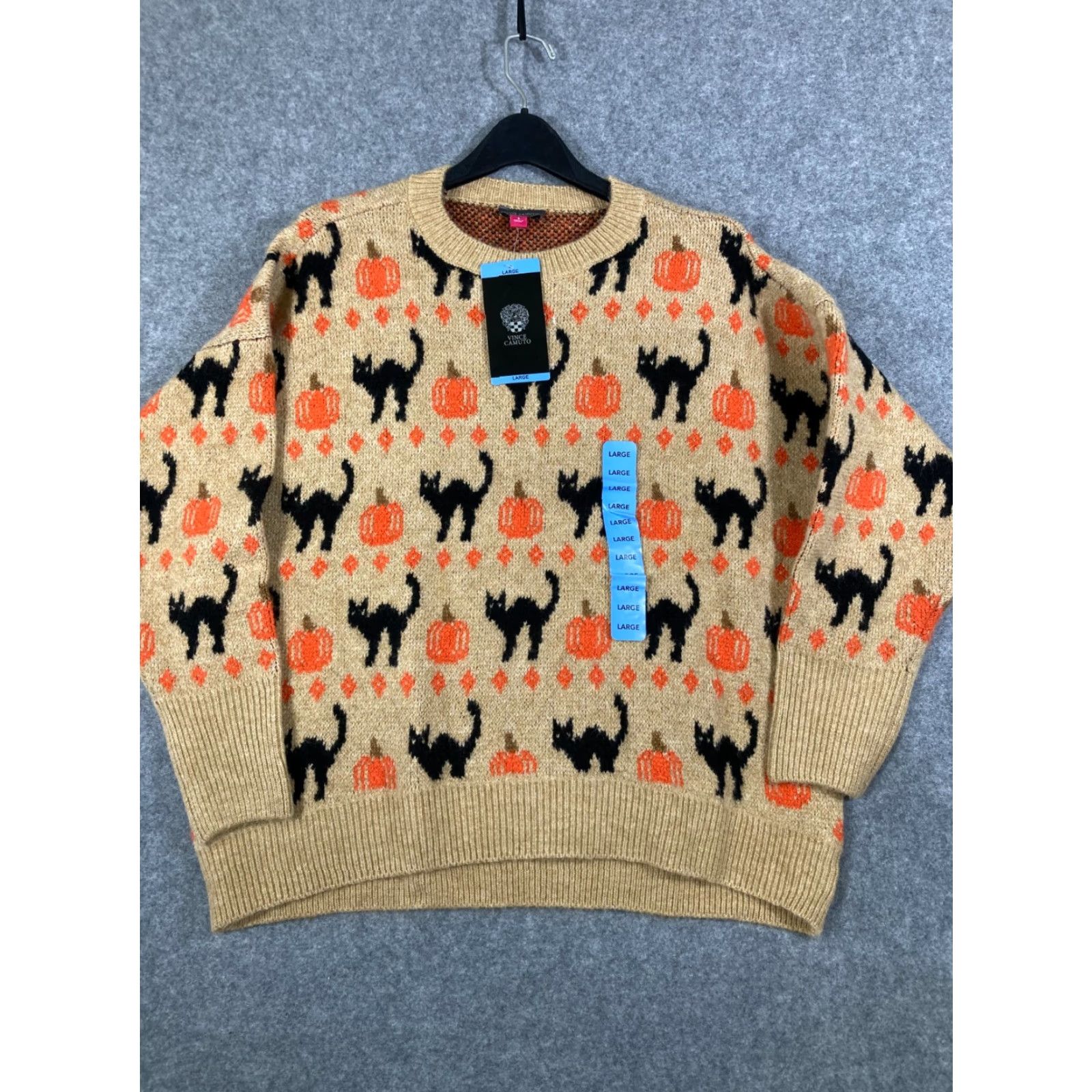 Vince Camuto Vince Camuto Pullover Halloween Sweater Womens Large Tan Knit Crew Neck NWT Size L / US 10 / IT 46 - 2 Thumbnail