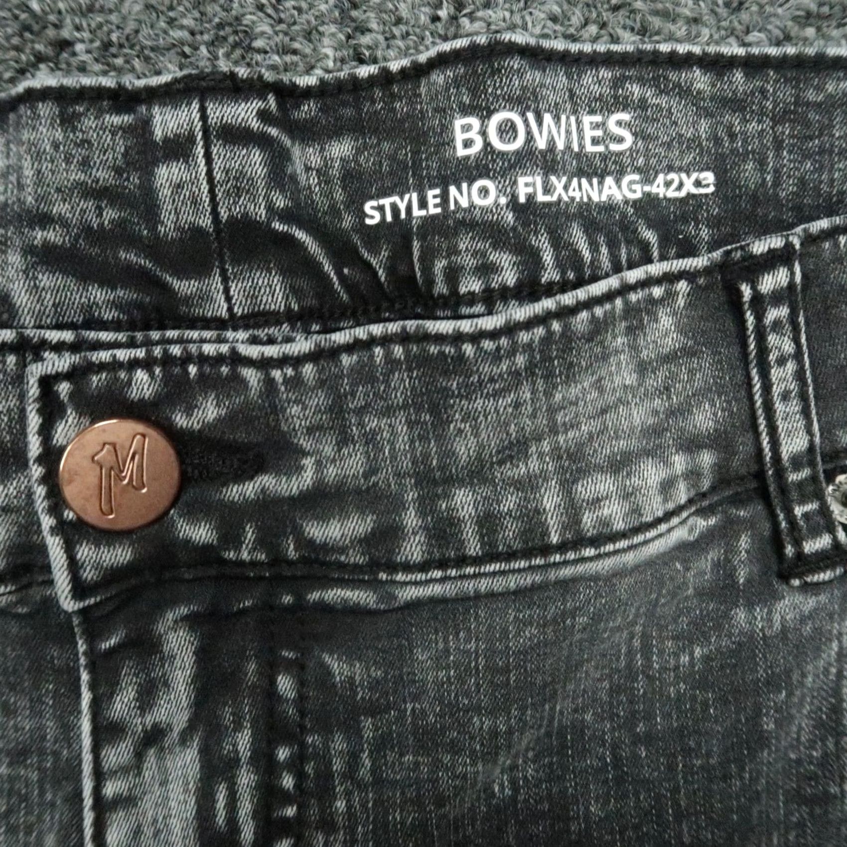 Denime Mugsy Jeans Mens 42x30 Gray Bowies Stone Wash 5 Pocket Straight Stretch Denim Shirt? Size US 42 / EU 58 - 4 Thumbnail