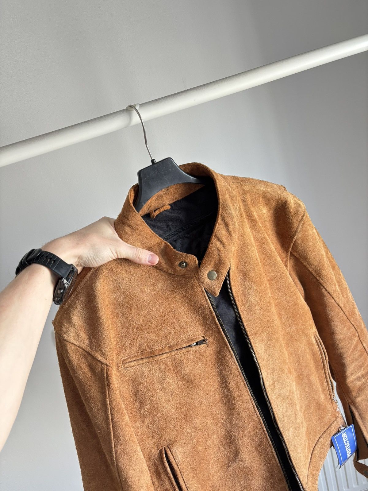 Genuine Leather Vintage Tan Suede Leather Biker Jacket New With Tags Size US M / EU 48-50 / 2 - 5 Thumbnail