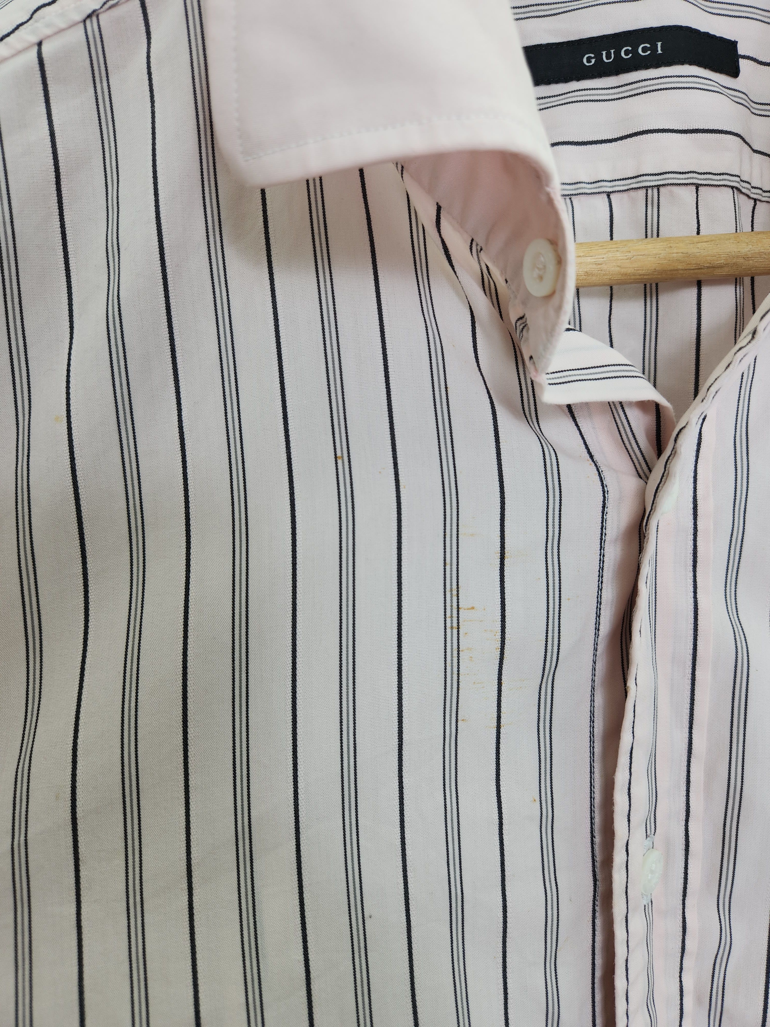 Gucci × Vintage Vintage Gucci stripes pink shir button ups Size US L / EU 52-54 / 3 - 6 Thumbnail