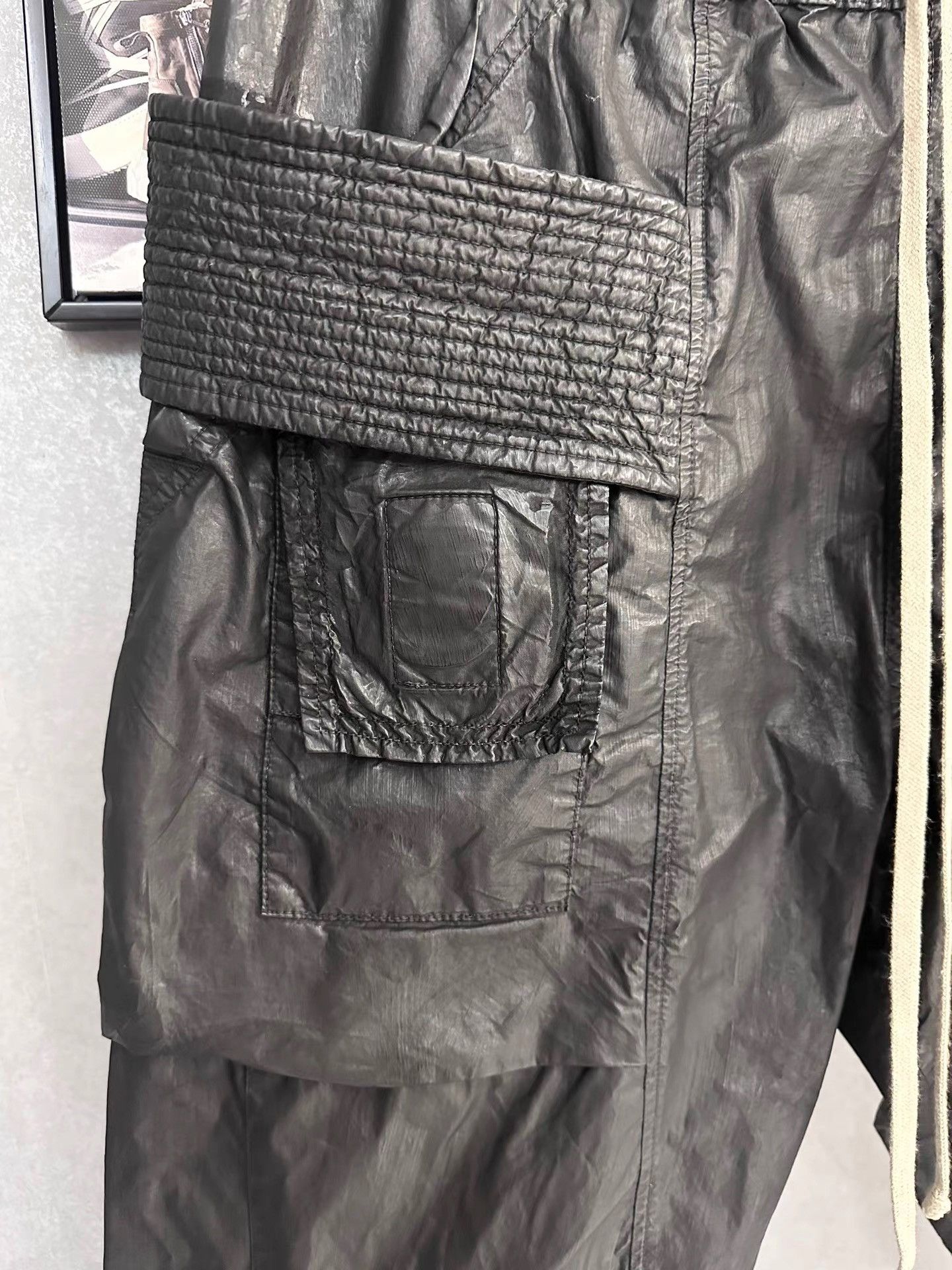 Rick Owens Rick Owens Waxed Double Ring Cropped Pants K34 Size US 31 - 4 Thumbnail