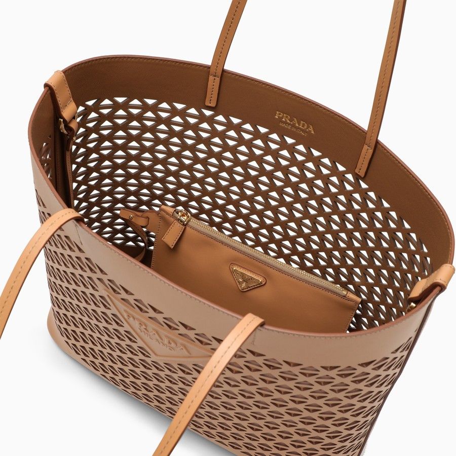 Prada o1d2blof0924 Size : OS / Leather Shopping Bag In Brown Size ONE SIZE - 4 Thumbnail