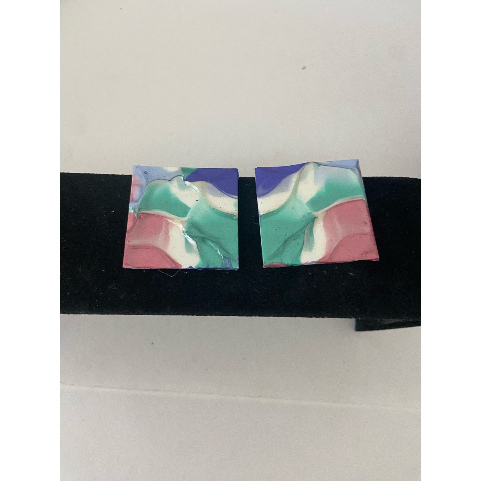 Handmade square earrings colorful Size ONE SIZE - 1 Thumbnail