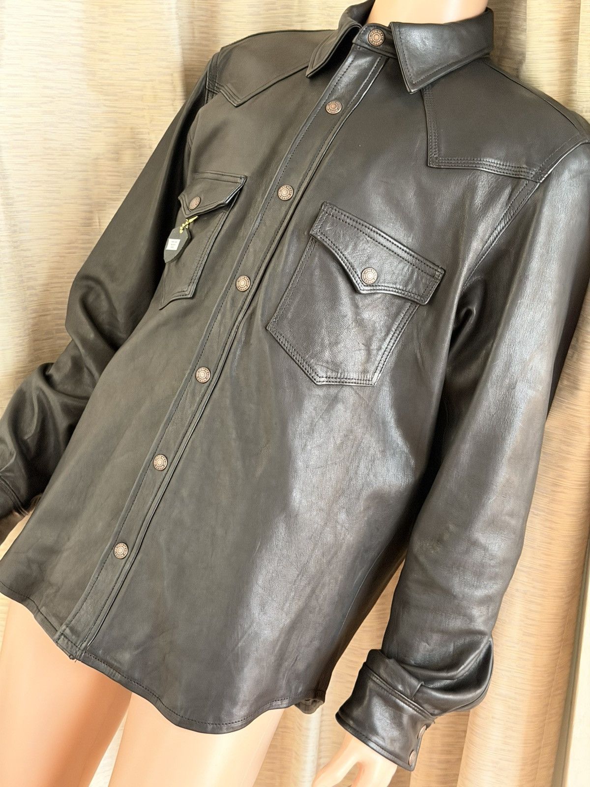 Iron Heart New IHSH-164 IRON HEART Men’s Deer Leather Jacket Overshirt Size US XXL / EU 58 / 5 - 6 Thumbnail